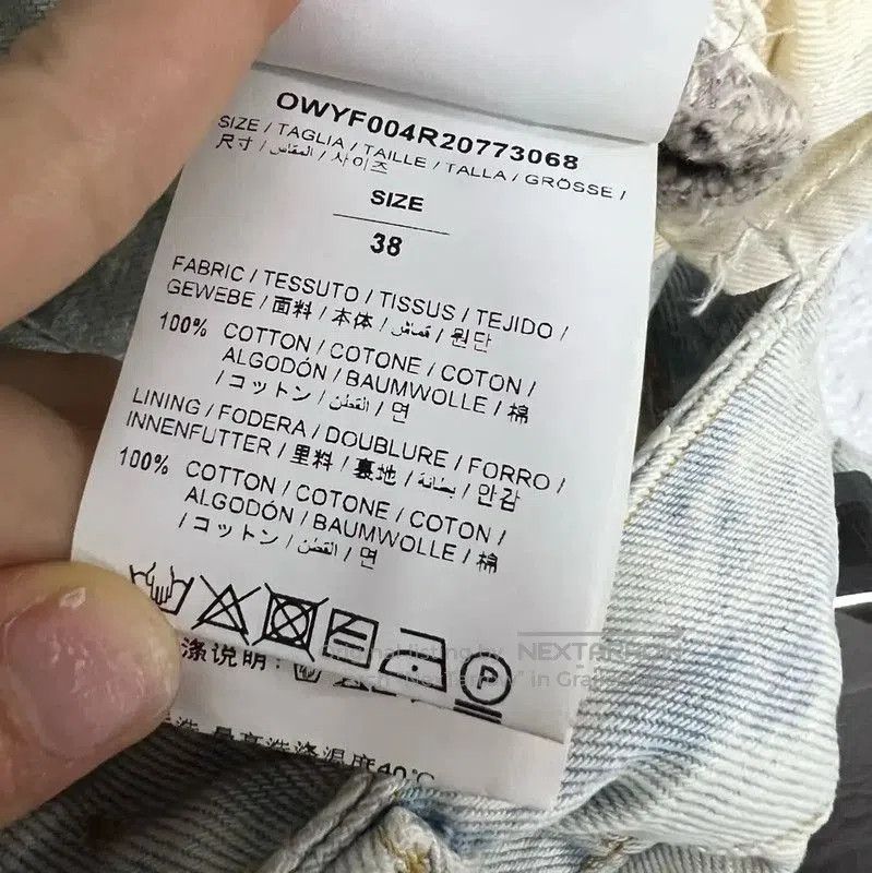 Off-White Off-White Blue Cotton Summer Mini Skirt . Size 28" / US 6 / IT 42 - 4 Thumbnail