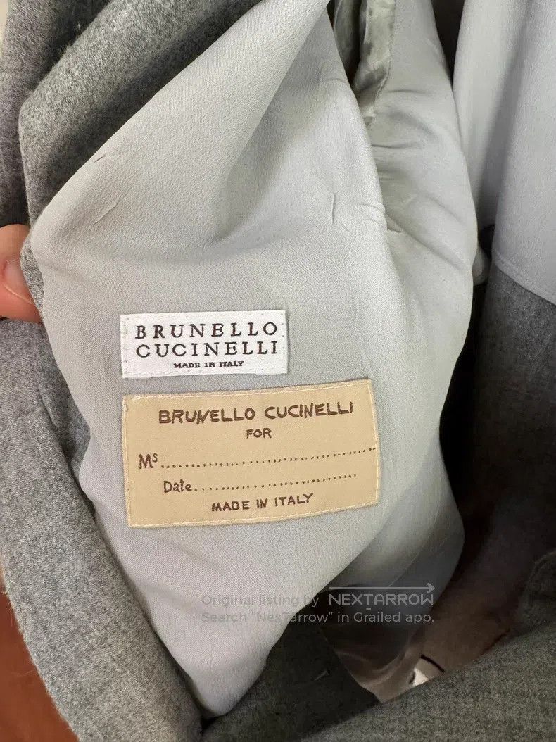 Brunello Cucinelli Brunello Cucinelli Double-breasted Blazer Jacket, Gray, 98 Size S / US 4 / IT 40 - 4 Thumbnail