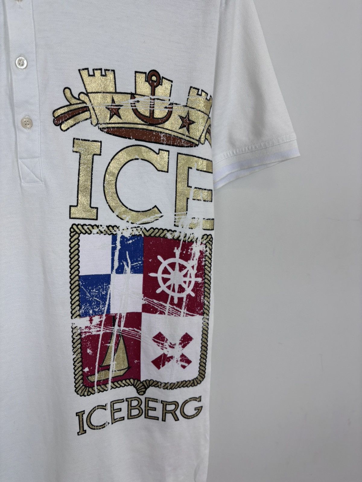 Iceberg Ice Iceberg International Flags White Big Logo Polo Shirt Size US M / EU 48-50 / 2 - 8 Thumbnail