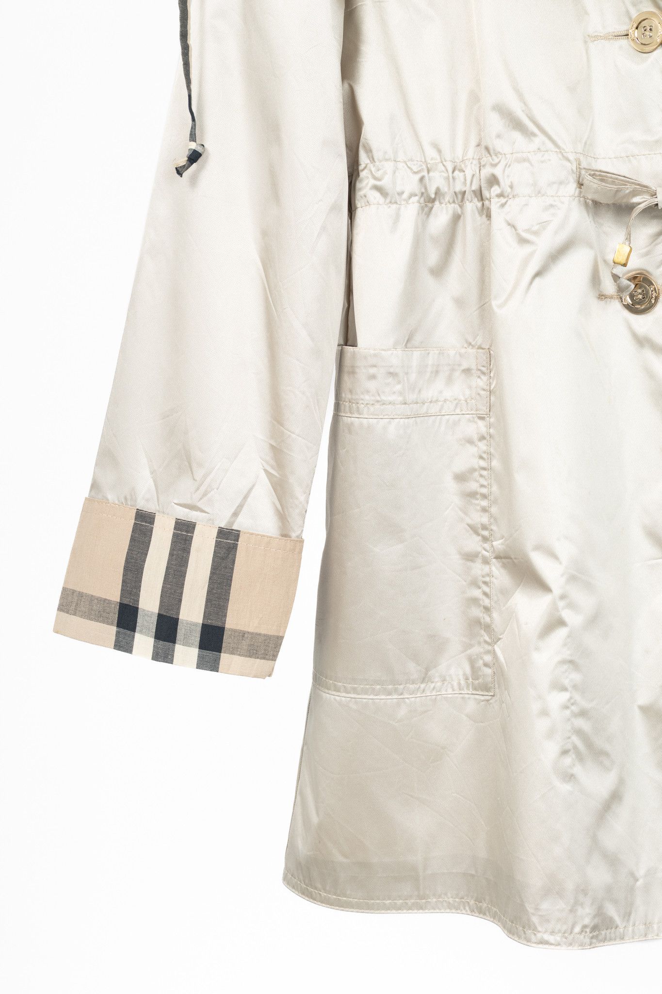 Burberry Burberry Cotton-Blend Check-Trim Drawstring-Waist Jacket Size XL / US 12-14 / IT 48-50 - 6 Thumbnail
