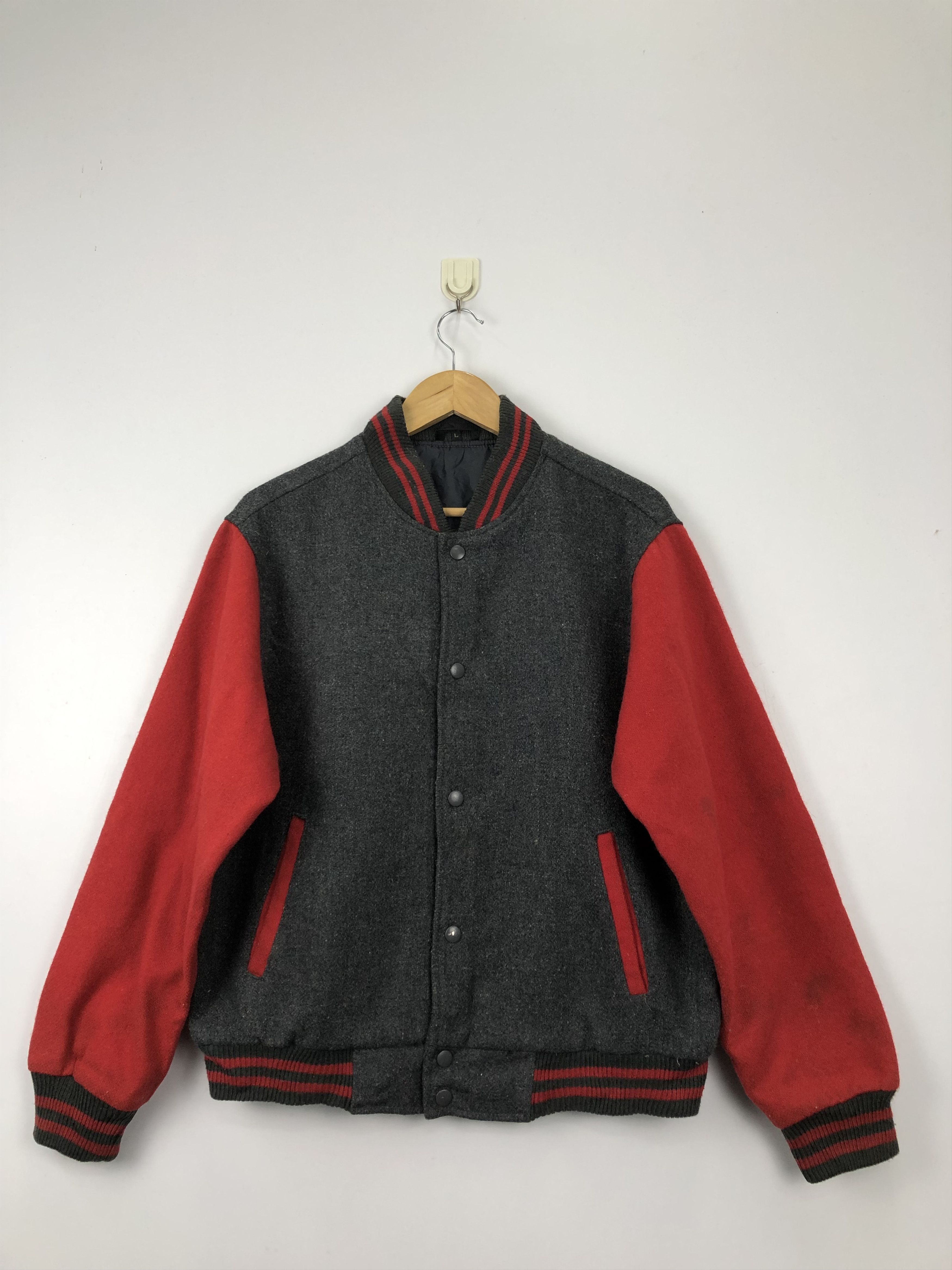 Japanese Brand Vintage 90s Japanese Brand Wool Varsity Jacket V0319 Size US L / EU 52-54 / 3 - 1 Thumbnail
