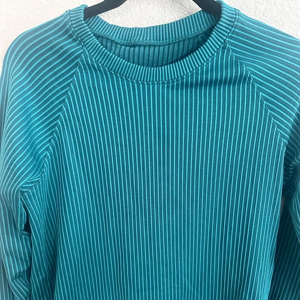 Lululemon Lululemon Rest Less Pullover Rib Green Jasper / Oceanic 10 Size L / US 10 / IT 46 - 4 Thumbnail