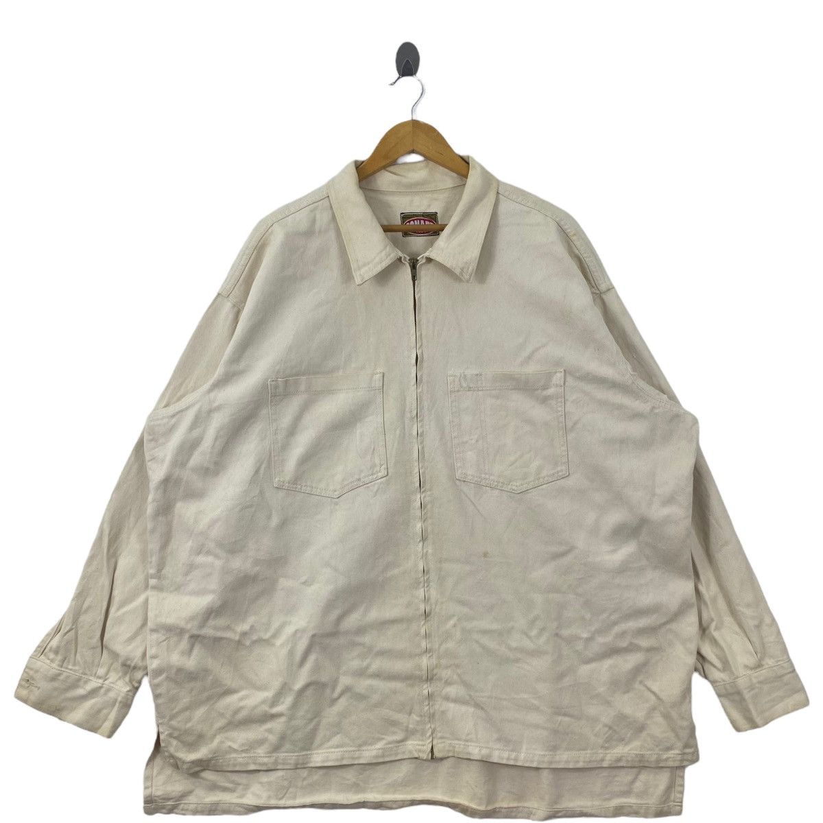 image of 90's Conart Hip Hop Swag Skateboard Jeans Cream Coat, Men's (Size 2XL)