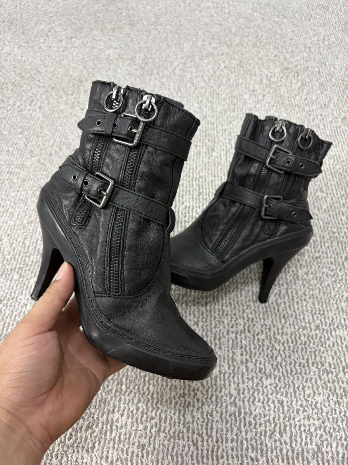 ASH Ash Heels Black Leather Buckled Sneaker Size 37 Size US 7 / IT 37 - 2 Thumbnail
