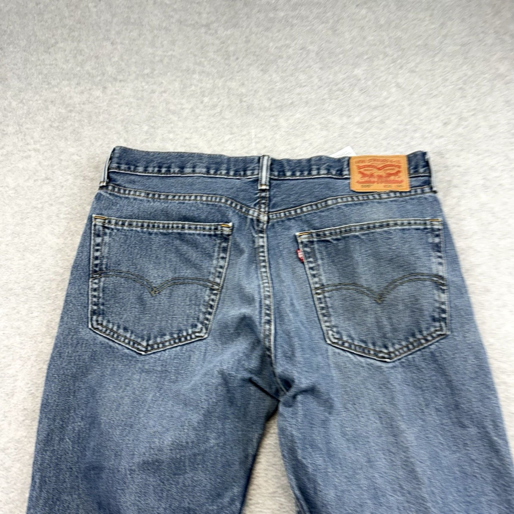 Levi's Levi's 505 Jeans Mens 36x30 Straight Denim Blue Cotton 100% Fabric Wash Dark Regular Waist 36 Inseam 30 Button Zip 5-Pocket Size US 36 / EU 52 - 3 Thumbnail