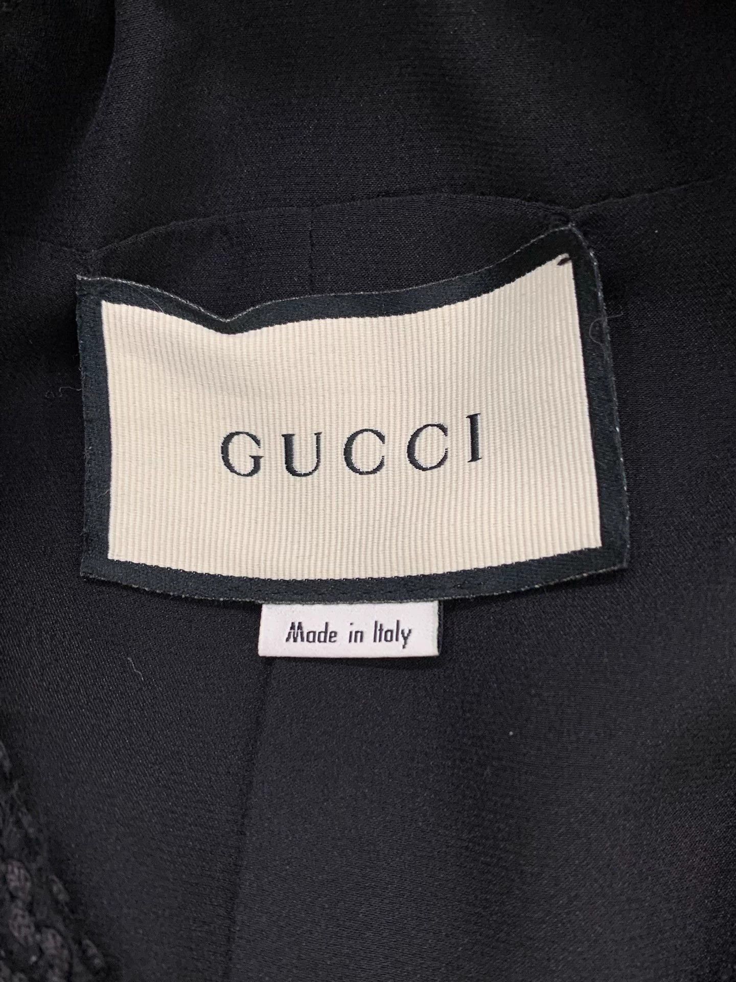 Gucci Gucci black white full logo tweed overcoat 38 new Size S / US 4 / IT 40 - 4 Thumbnail