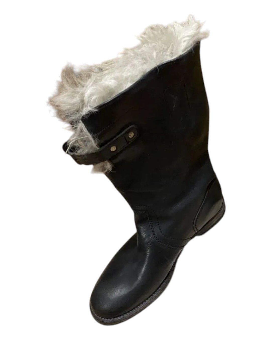 Burberry Prorsum F/W 2010 RUNWAY GOAT FUR SHEARLING LEATHER ARMY BOOTS Size US 10 / EU 43 - 13 Thumbnail
