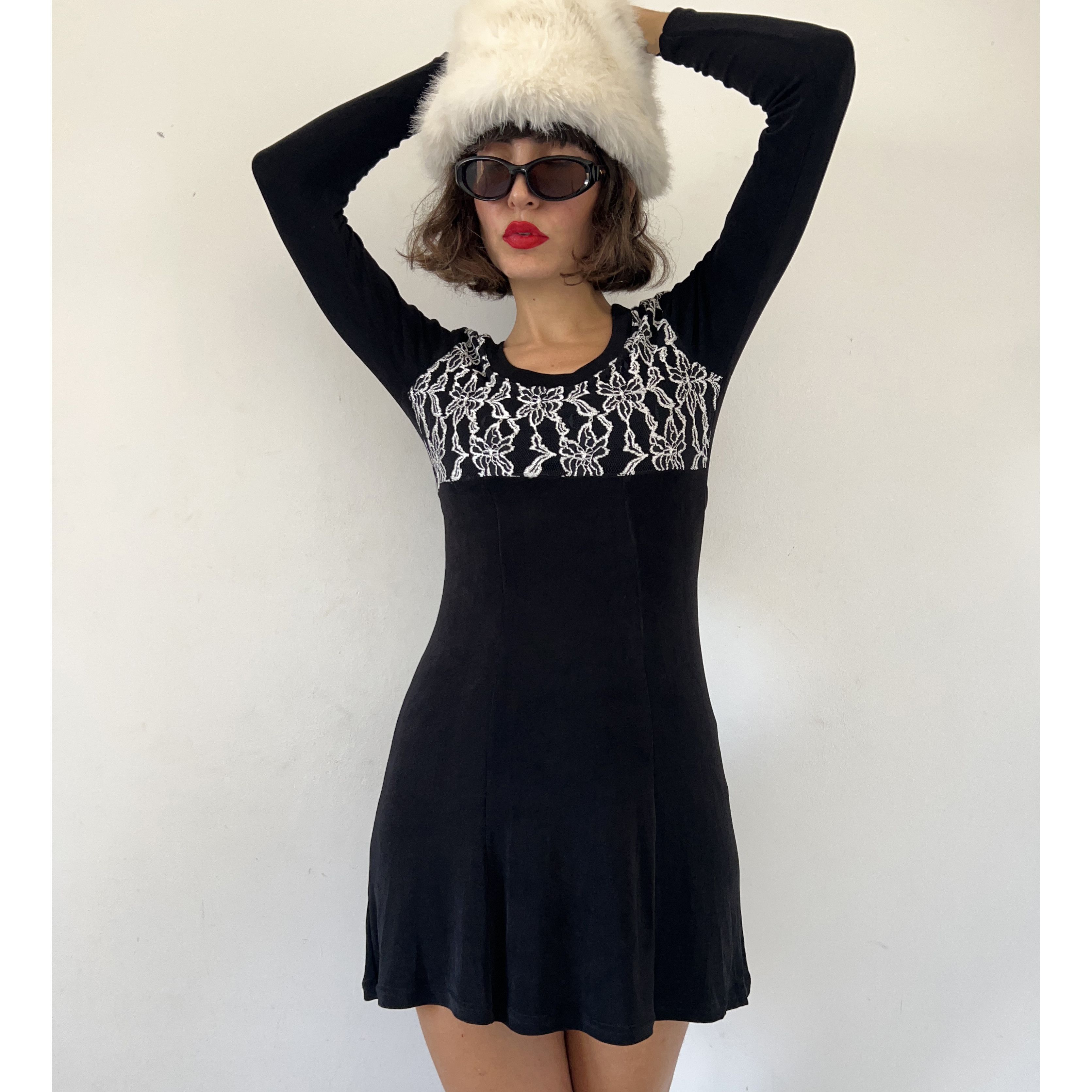 Vintage Vintage Grunge 90s Black Mini Dress Size XS / US 0-2 / IT 36-38 - 8 Thumbnail