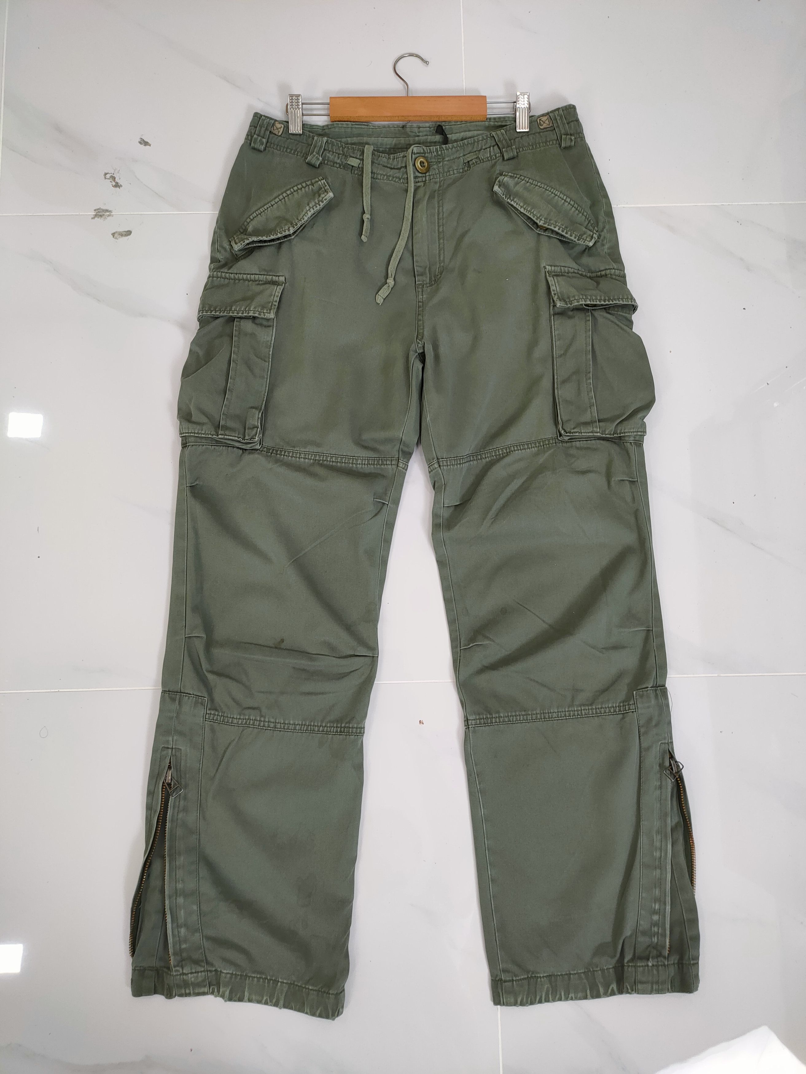 image of Vintage Japanese Bondage Cargo Pants in Green, Men's (Size 34)