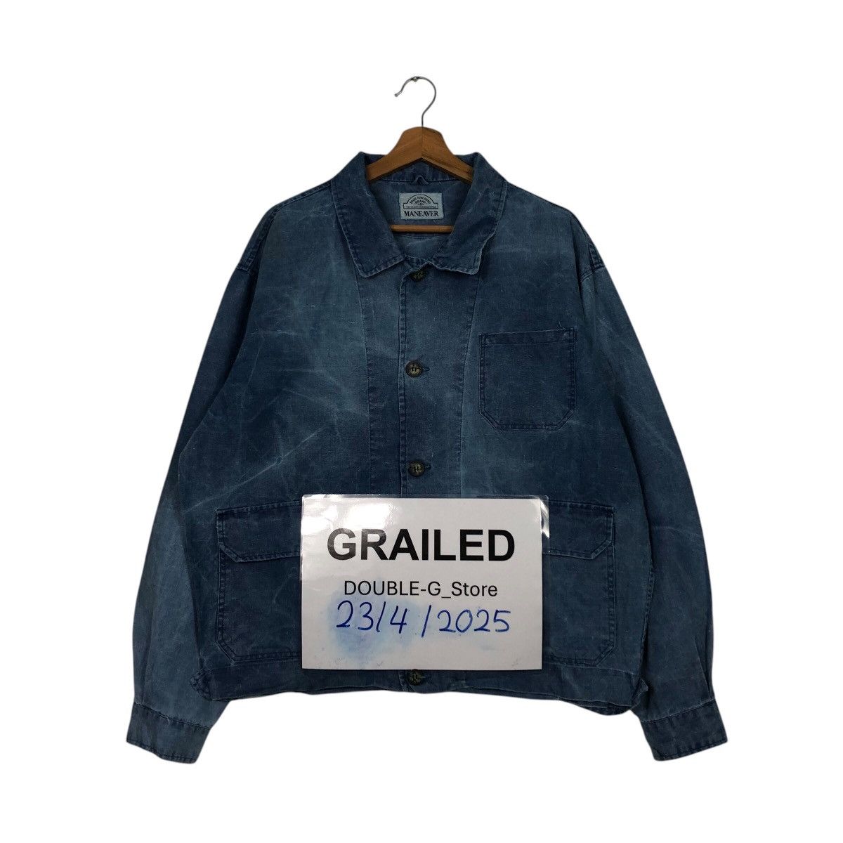 Japanese Brand 📌Vintage Denim Bomber Jacket Maneaver Issey Miyake Size US L / EU 52-54 / 3 - 1 Thumbnail