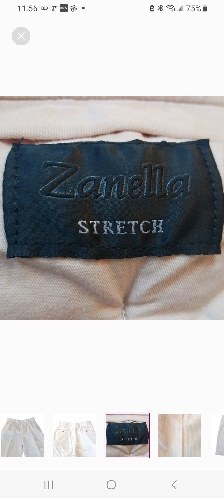 ZANELLA ©️2000 Men's White Corduroy Pants
