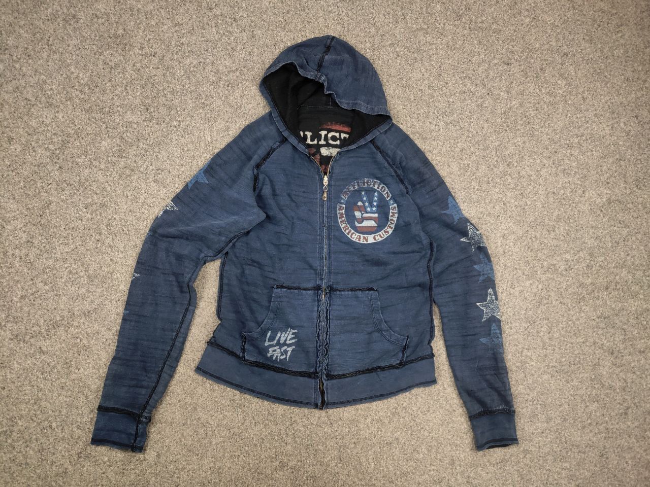 Vintage Affliction american l.g.b. Reversible Zip Hoodie