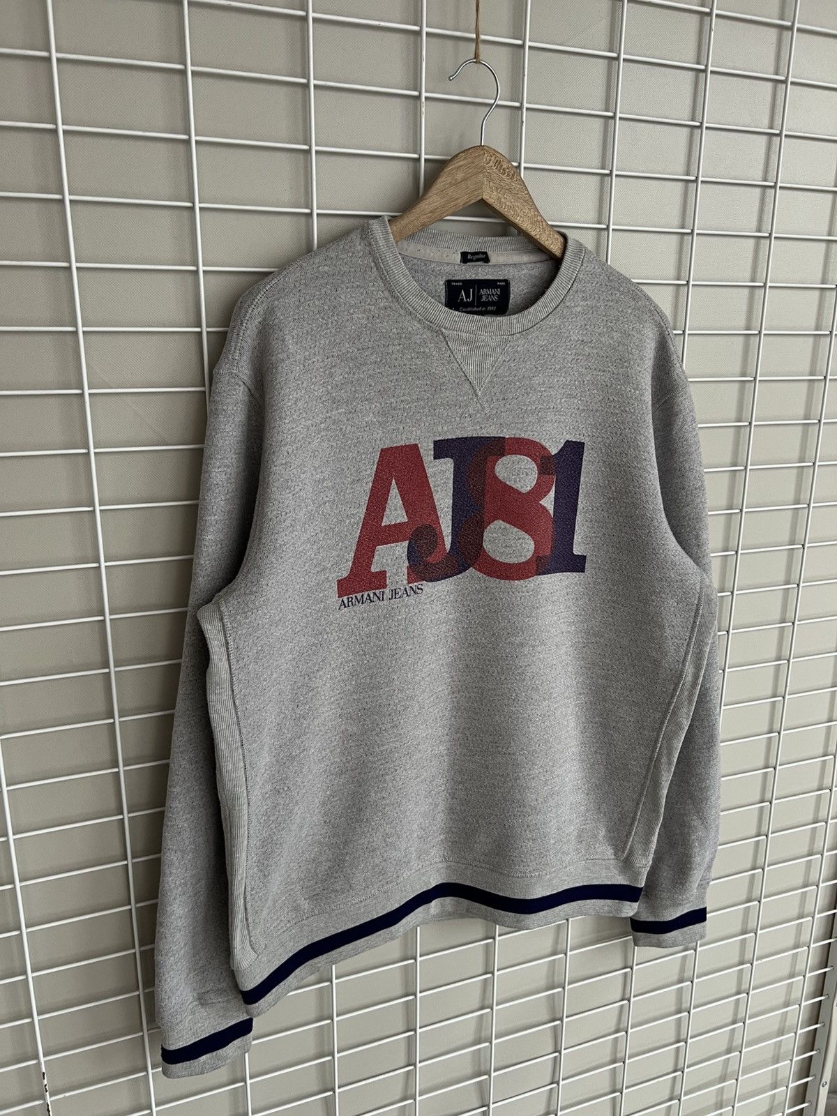 Armani Armani Jeans AJ81 Big Logo Sweatshirt Mens Size L/XL Vintage Size US XL / EU 56 / 4 - 5 Thumbnail
