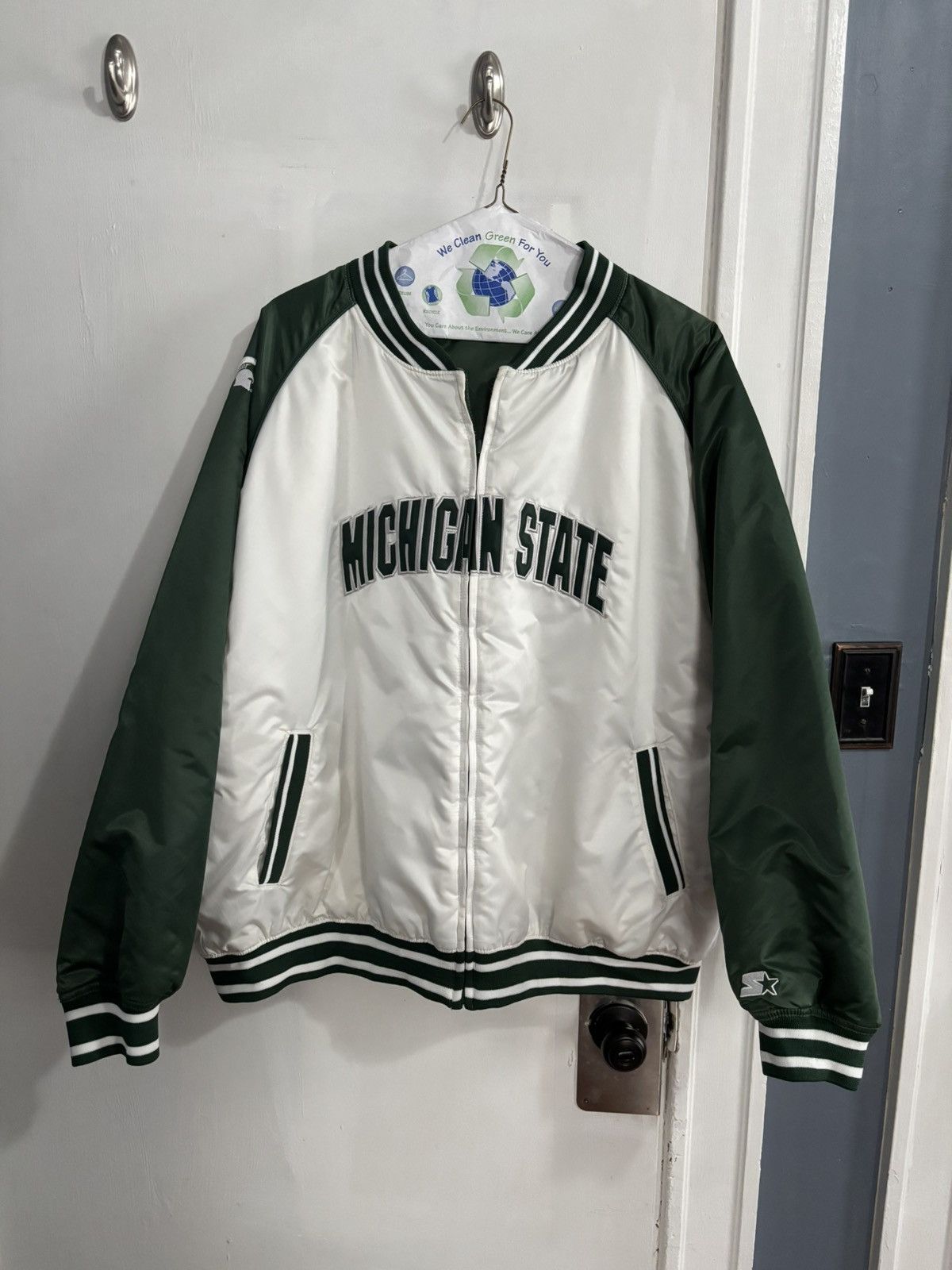 Starter Michigan State 90s Era Vintage Reversible Bomber Jacket XXL Size US XXL / EU 58 / 5 - 2 Thumbnail
