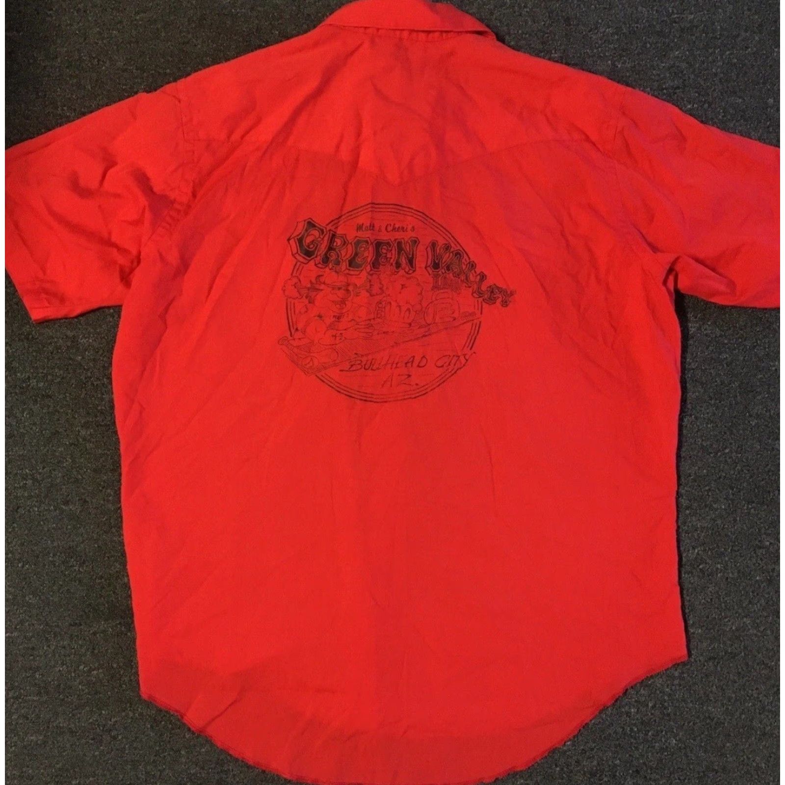 Wrangler Vtg Wrangler Green Valley Inn Bar Pearl Snap Shirt 18 Arizona Western Cowboy Red Bullhead City 90s Colorful Southwestern Rockabilly Mens Shirt Size US XXL / EU 58 / 5 - 2 Thumbnail