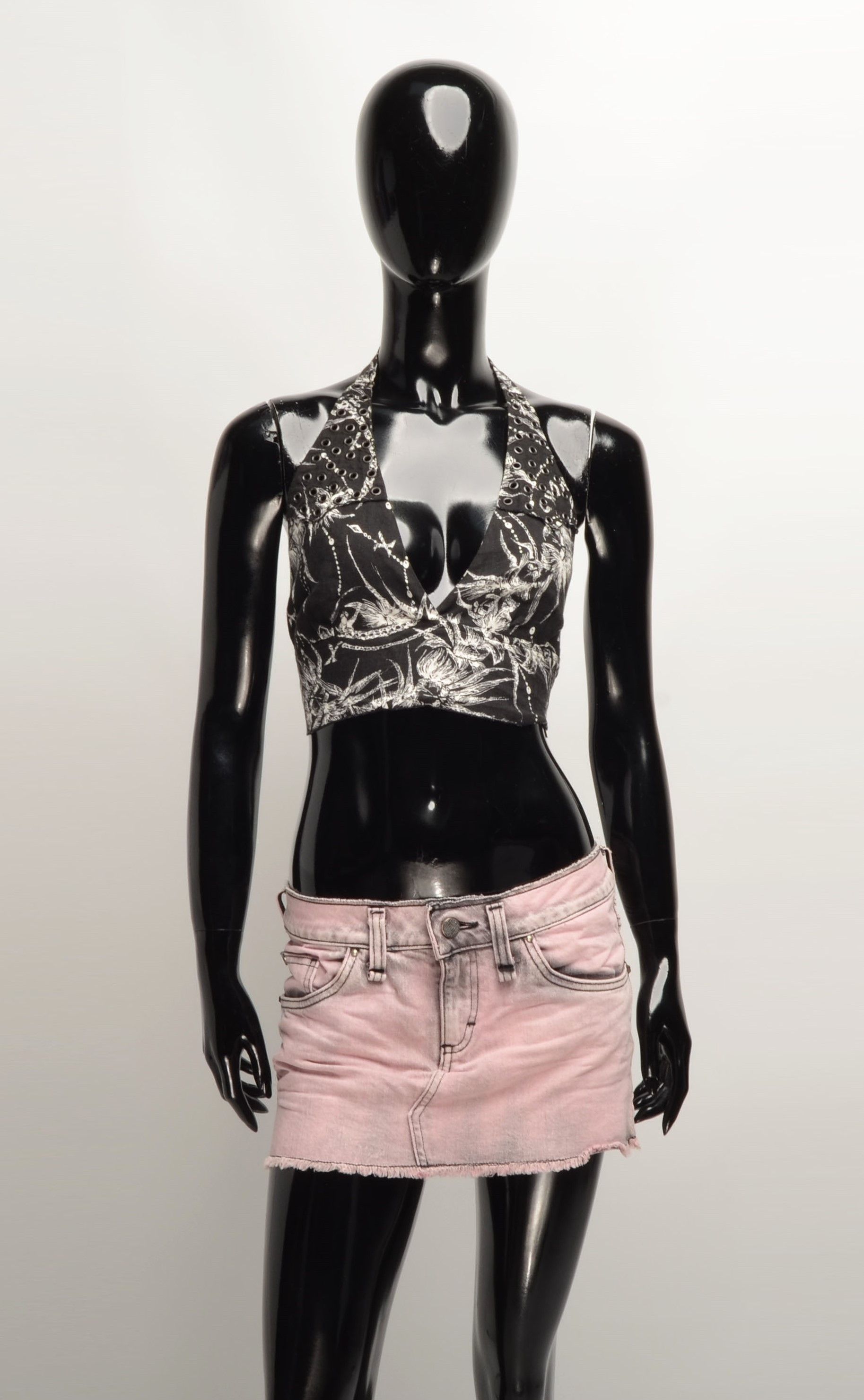 Vintage John Richmond Y2K Printed Top With Ties