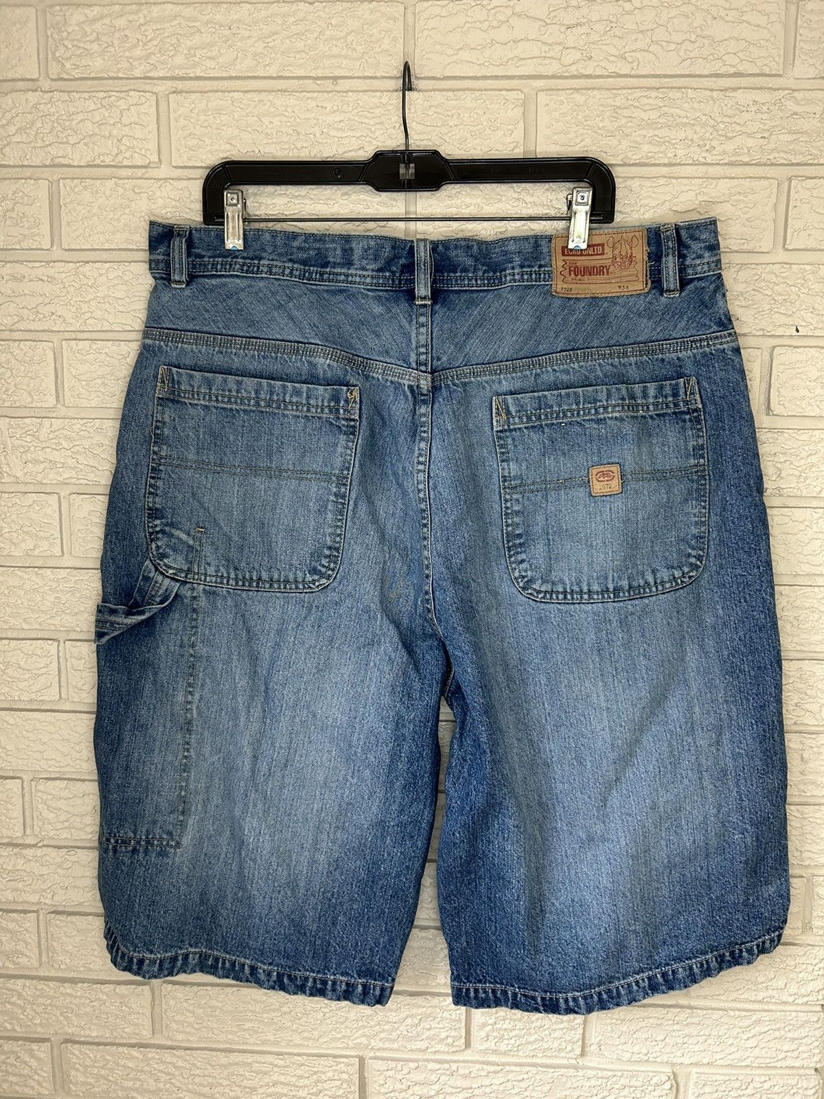 Ecko Unltd. × Vintage Vintage Ecko Carpenter Baggy Faded Denim Shorts Size US 38 / EU 54 - 1 Thumbnail