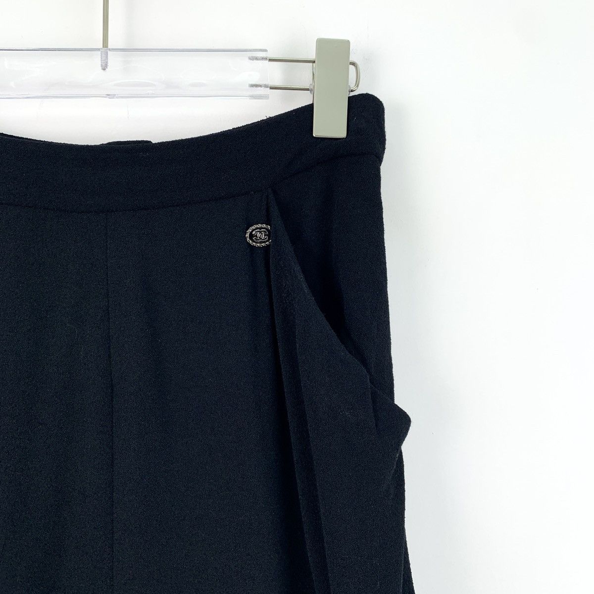 Chanel Chanel Black Logo Silk Straight Long Dress Size 26" / US 2 / IT 38 - 3 Thumbnail