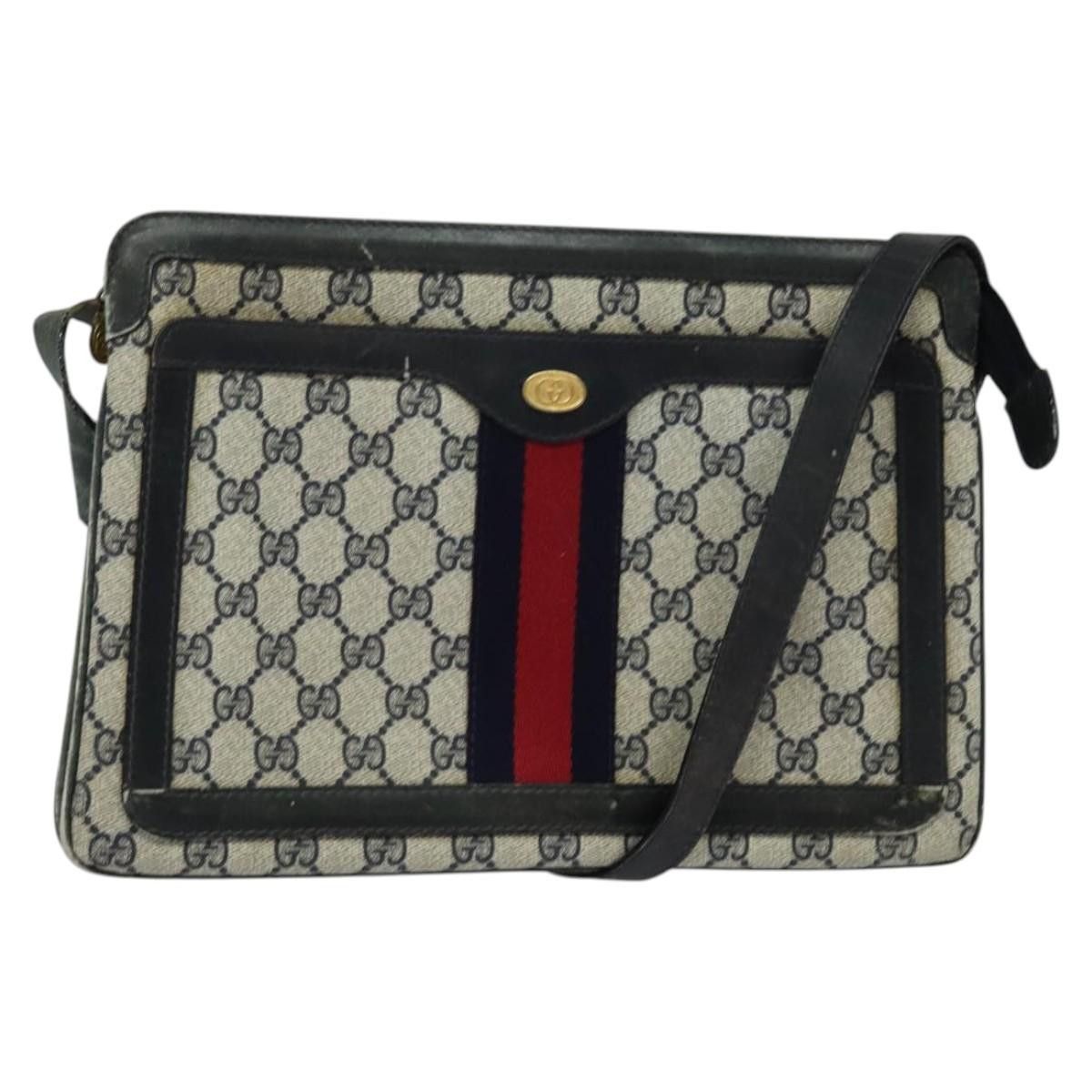 Gucci GUCCI GG Supreme Sherry Line Shoulder Bag Pvc Navy Gold Red Size ONE SIZE - 1 Thumbnail