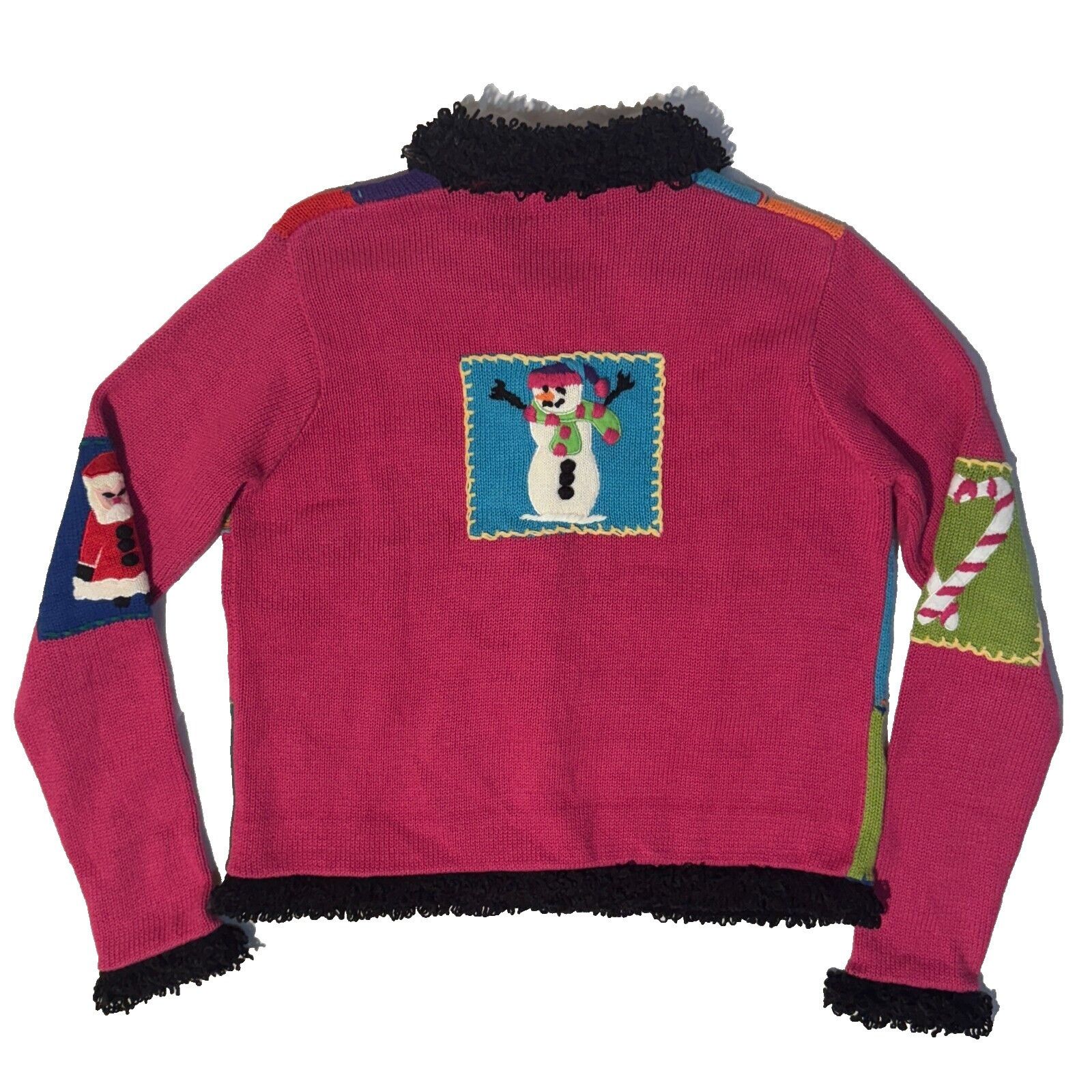 Vintage Vintage Belle Pointe Pink Christmas Sweater Patchwork Womens Size S / US 4 / IT 40 - 8 Thumbnail