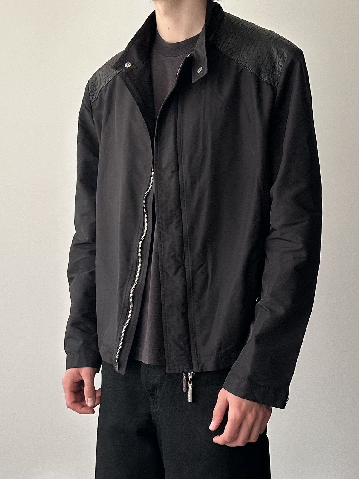 Versace Versace Mainline Nylon Leather Racer Jacket Size US L / EU 52-54 / 3 - 4 Thumbnail