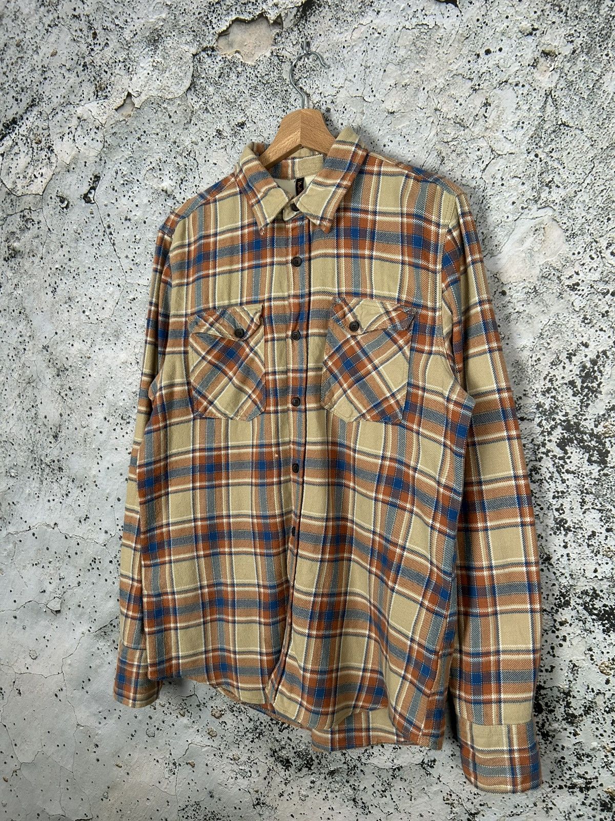 Nudie Jeans Nudie Jeans Beige Tartan Shirt Flannel Vintage Streetwear Size US M / EU 48-50 / 2 - 2 Thumbnail