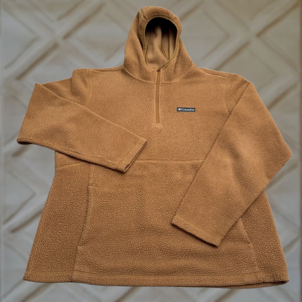 Vintage Columbia Ridge II Fleece Jacket Hooded 1/2 Zip Mens Large Brown Size US L / EU 52-54 / 3 - 1 Thumbnail