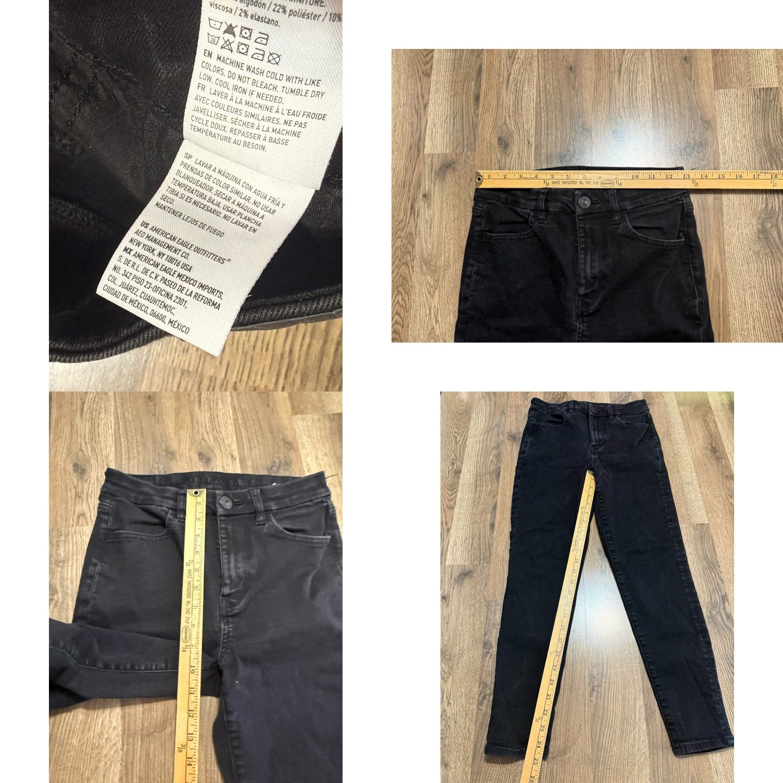 American Eagle Outfitters VINTAGE? (No) American Eagle Outfitters Jeans Women's Size 6 Black Skinny High Rise Dark Wash Jeans Size 28" / US 6 / IT 42 - 8 Thumbnail
