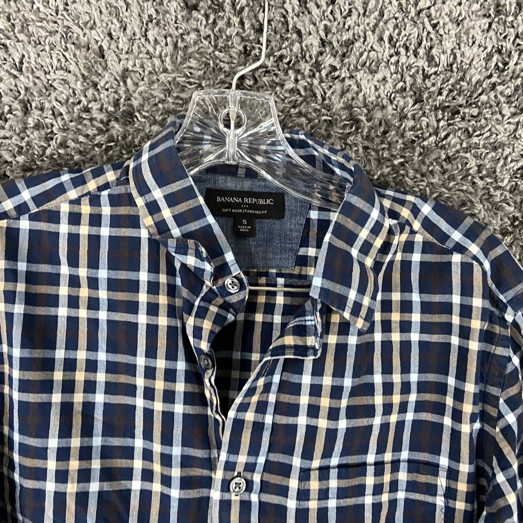 Banana Republic Banana Republic Button-Up Shirt Plaid Long Sleeve Men’s S Multicolor Blue Plaid Shirt Size US S / EU 44-46 / 1 - 5 Thumbnail