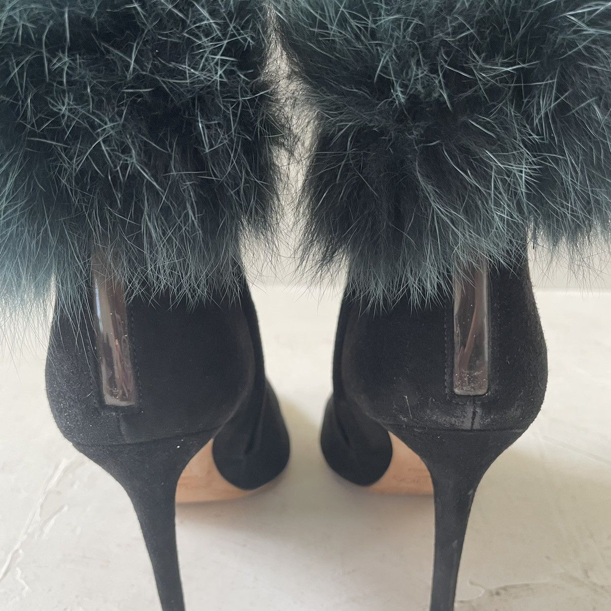 Jimmy Choo Jimmy Choo Black Velvet Boots With Pom Pom Size EU 38.5 US 8 Size US 8 / IT 38 - 14 Thumbnail