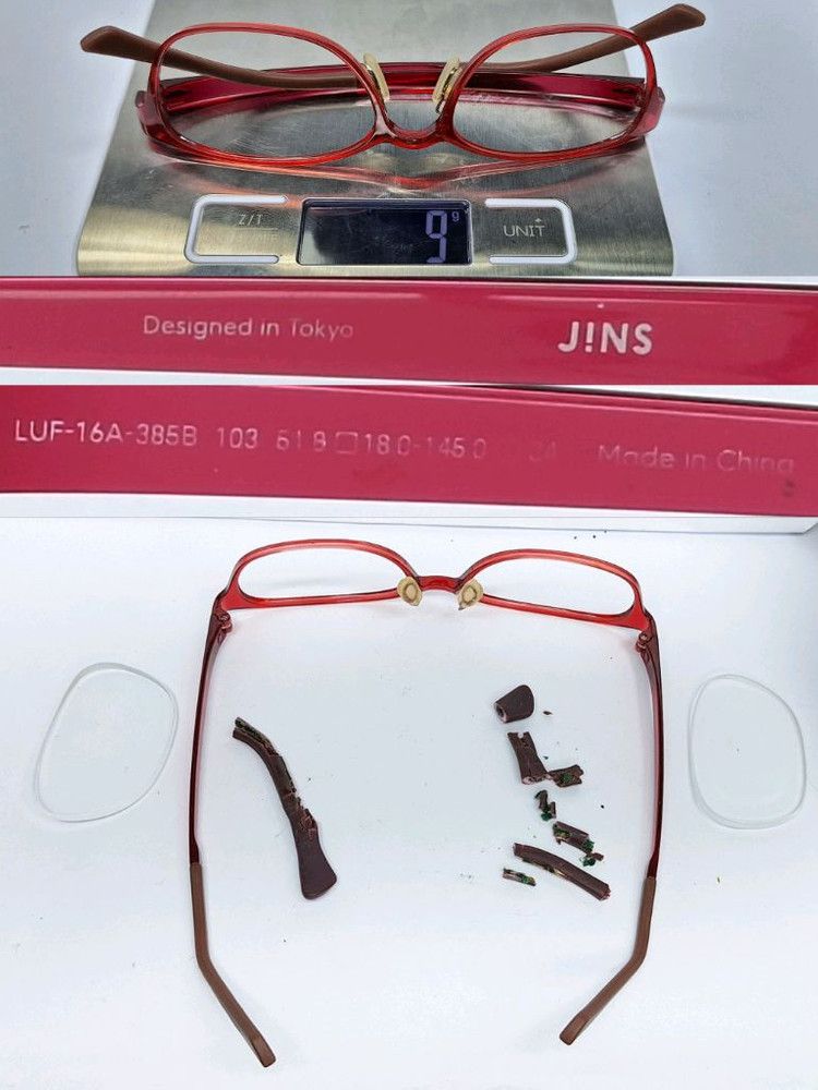 JINS JINS Airframe LUF-16A-385B Ultralight 9g Wine Red Size ONE SIZE - 9 Thumbnail