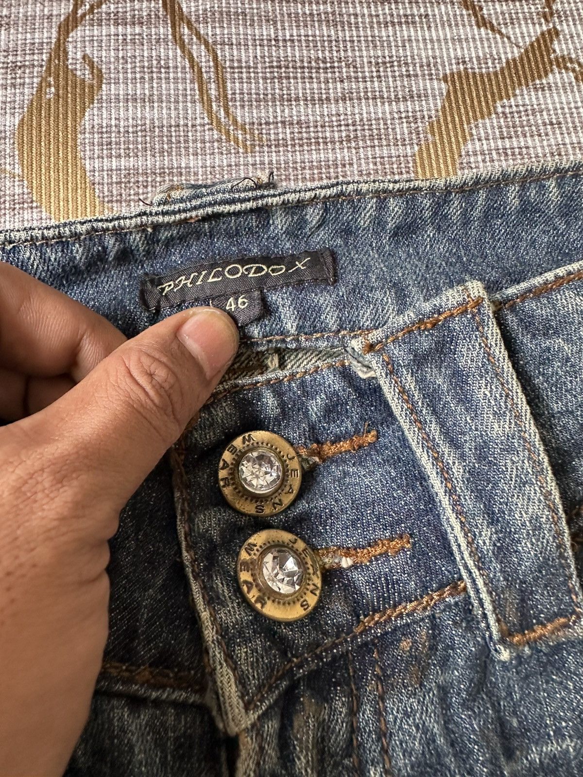 Japanese Brand FLARE Philodox Distressed Design Denim Size US 30 / EU 46 - 19 Thumbnail