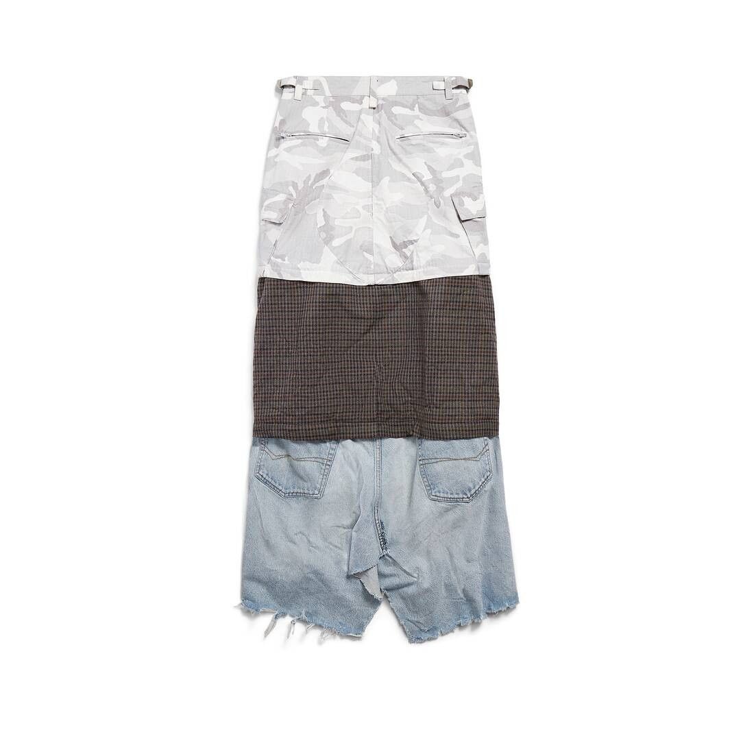 Balenciaga o1tr1nto0825 Grayscale Camo Maxi Layered Cargo Skirt Size 25" / US 0 / IT 36 - 6 Thumbnail