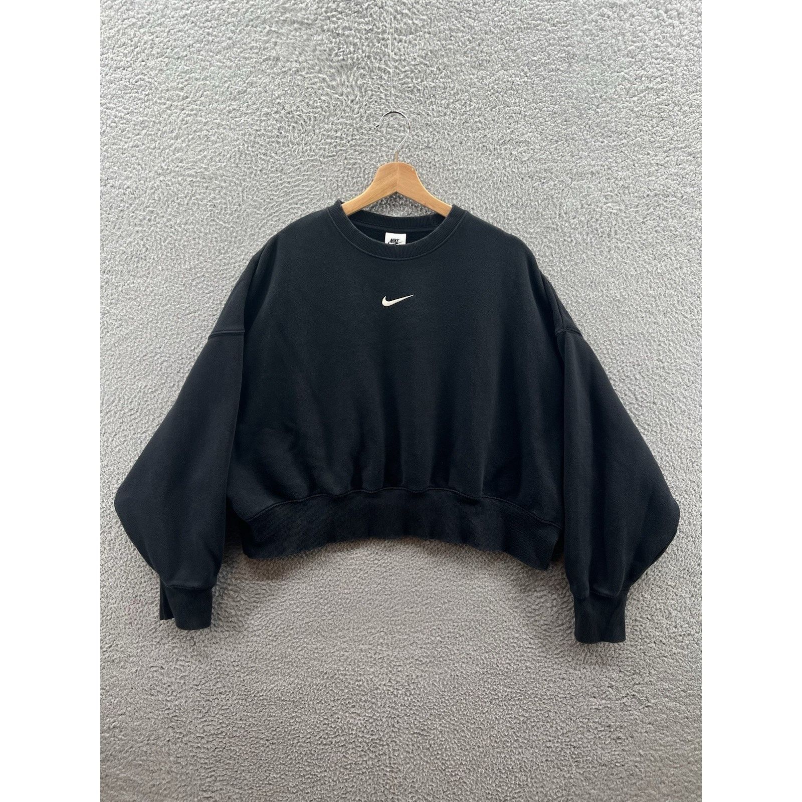 Nike Nike Center Swoosh Black Phoenix Fleece Crewneck DQ5761-010 Size S / US 4 / IT 40 - 1 Thumbnail