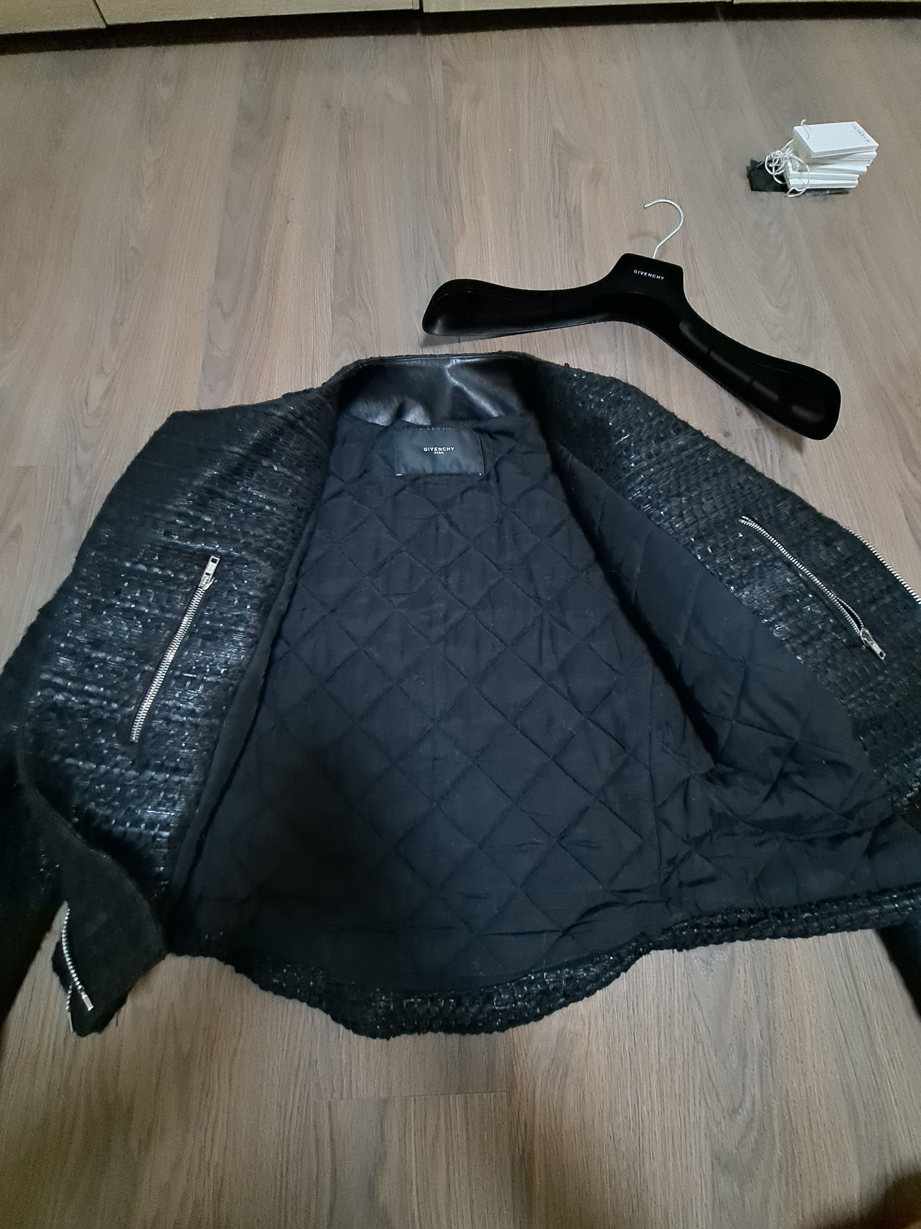 Givenchy $7265 GIVENCHY TWEED BIKER RIDER LEATHER JACKET Size US M / EU 48-50 / 2 - 4 Thumbnail