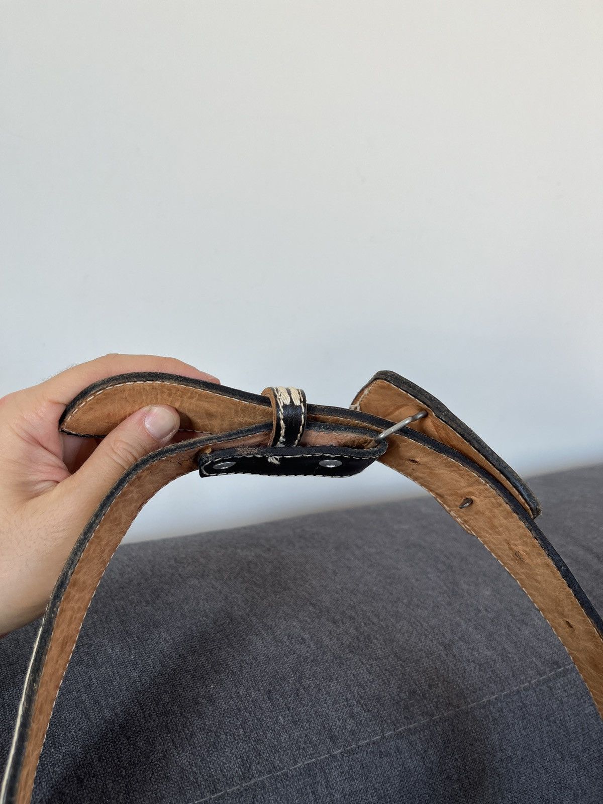 Cowboy Equipment Vintage Handcrafted Leather Belt Cowboy Western Biker Style Size ONE SIZE - 8 Thumbnail