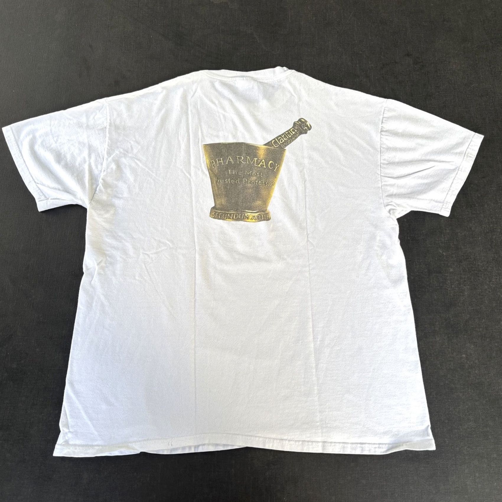 Hanes VINTAGE Hanes T-Shirt Men XL White 90s Graphic Print Claritin Pharmacy Most Trusted Profession Medicine 90s Mens XXL Size US XL / EU 56 / 4 - 2 Thumbnail