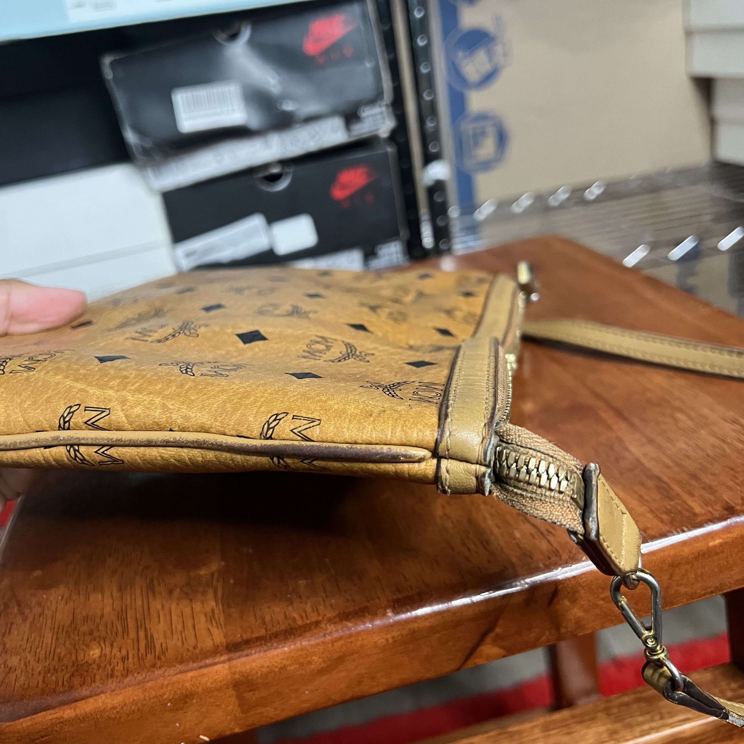 MCM MCM Visetos Crossbody Pouch in Cognac Size ONE SIZE - 11 Thumbnail