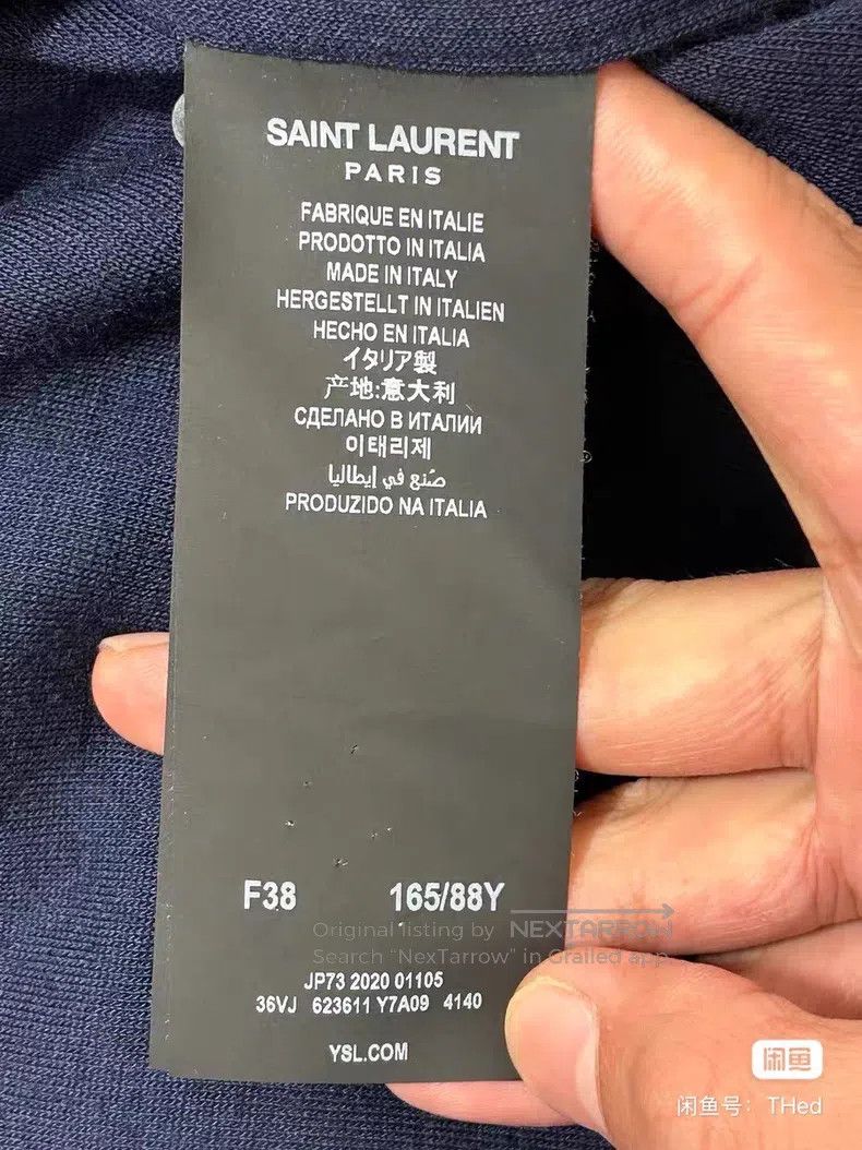 Saint Laurent Paris Saint Laurent Paris Blue Metallic Thread Shirt Size XS / US 0-2 / IT 36-38 - 3 Thumbnail