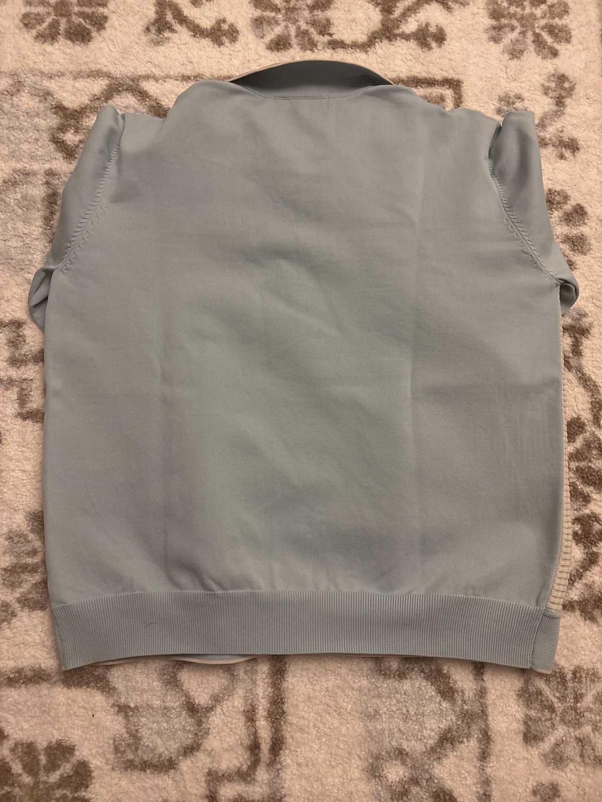 No Maintenance Knit Baby Blue and Cream Long Sleeve Polo Size US S / EU 44-46 / 1 - 2 Thumbnail