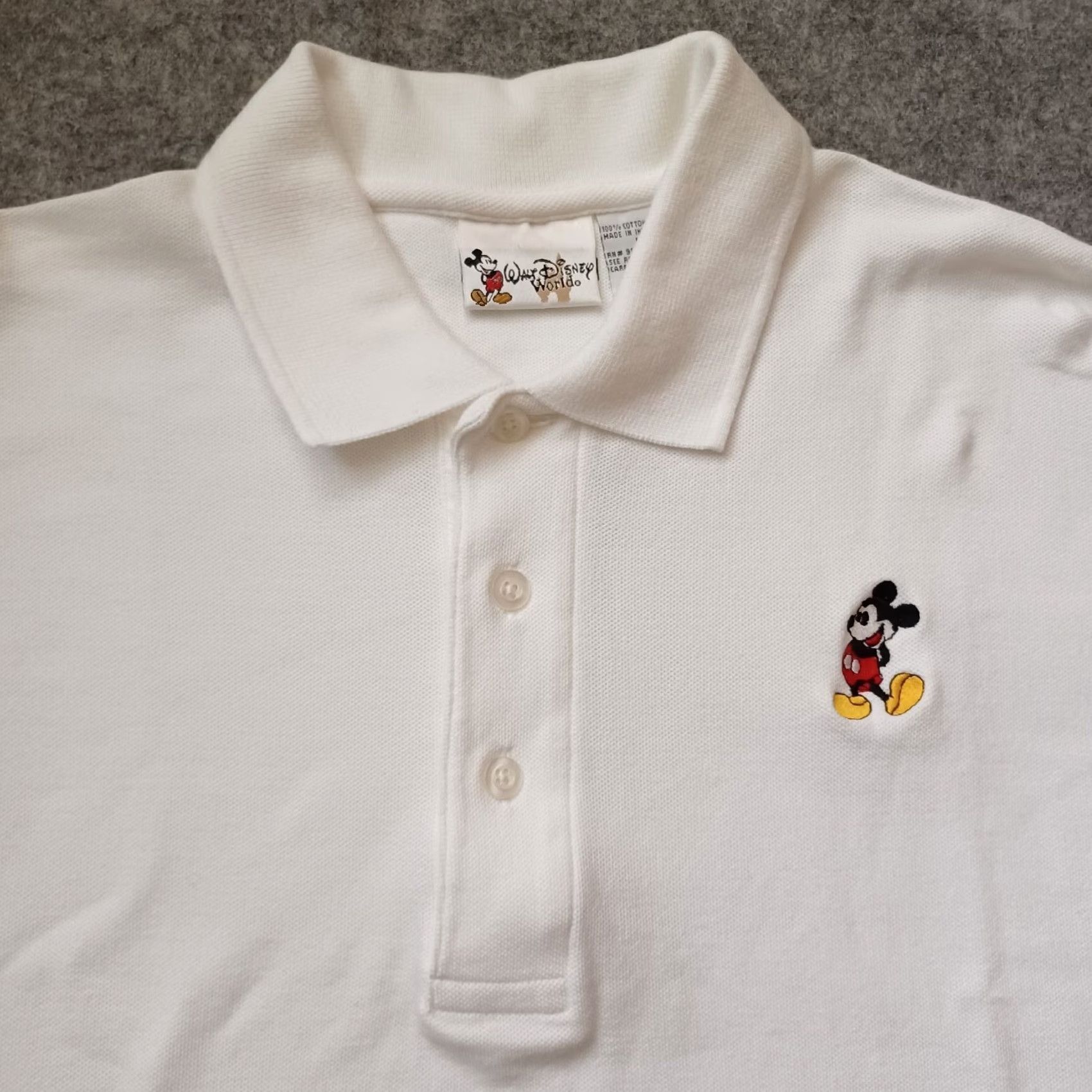 Disney VINTAGE Walt Disney World Shirt Men L White Polo Mickey Mouse Logo Embroidered Size US L / EU 52-54 / 3 - 6 Thumbnail