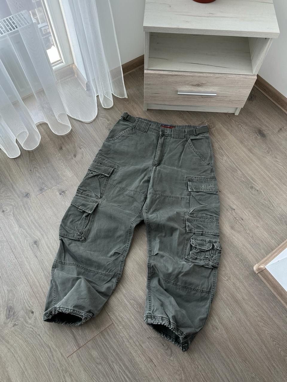 Japanese Brand × Jet Lag × Vintage Vintage Japanese Baggy Cargo Green JET LAG Pants Size US 36 / EU 52 - 7 Thumbnail