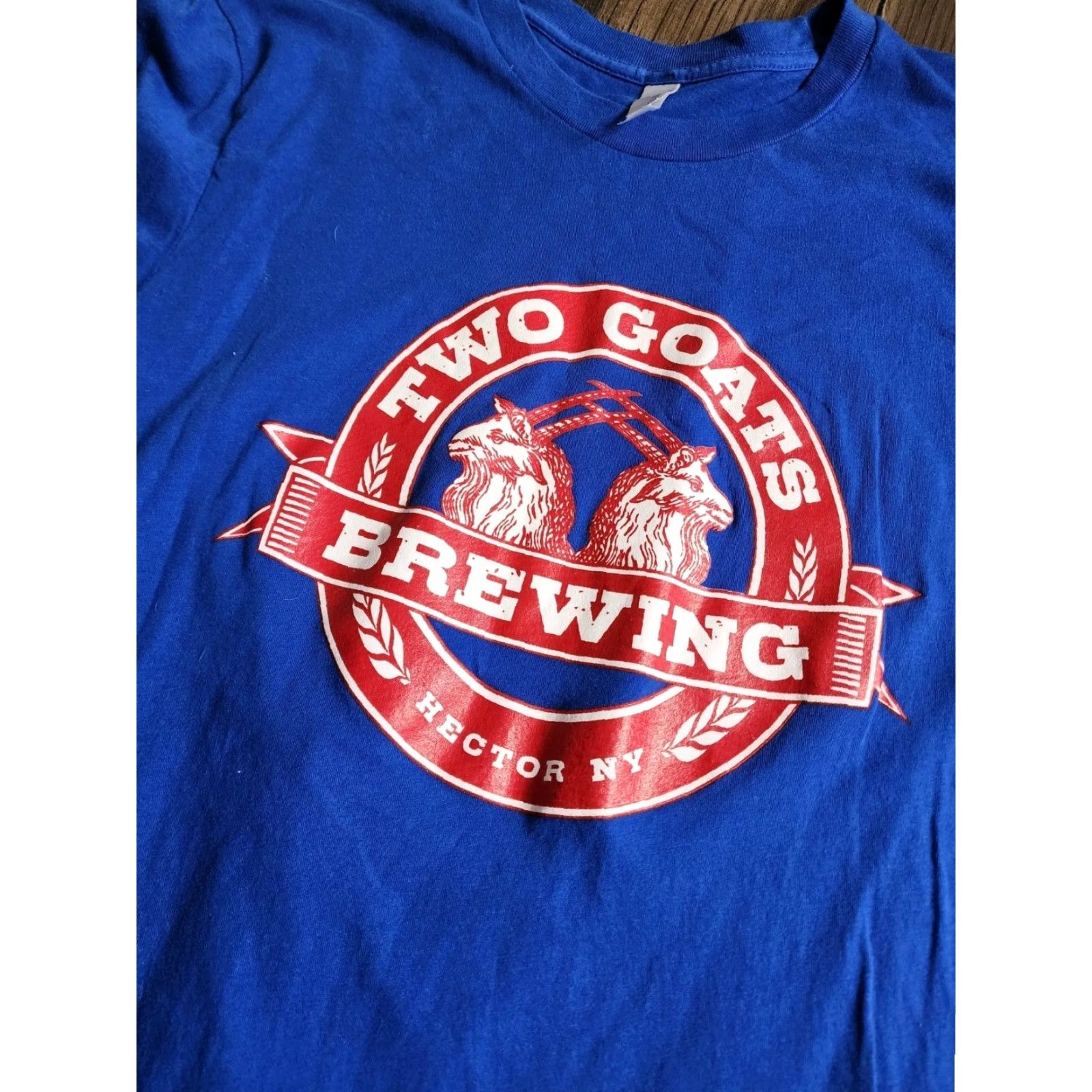 Next Level Next Level T-Shirt Adult XL Slim Fit Logo Blue 100% Cotton Short Sleeve Crew Neck Unisex Beer Two Goats Brewing Hector NY MENS Size US XL / EU 56 / 4 - 4 Thumbnail