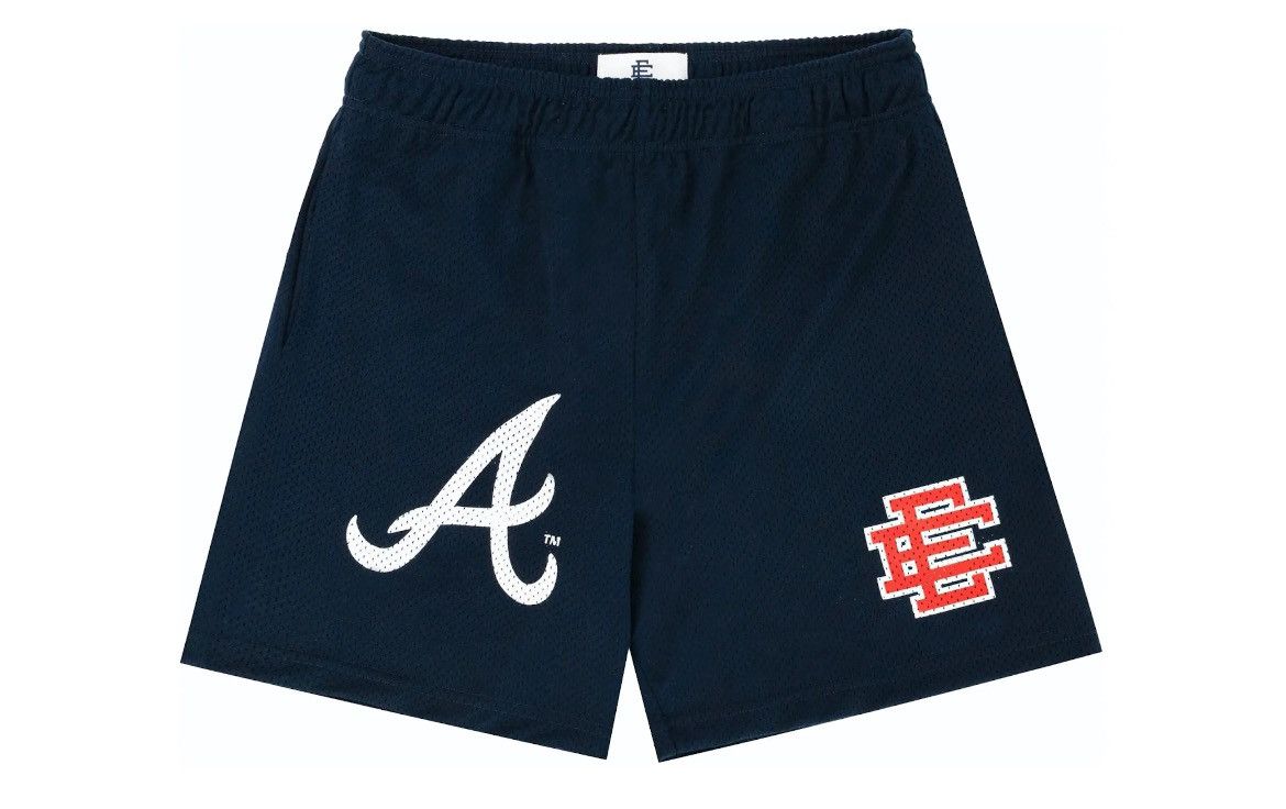 image of Eric Emanuel X Atlanta Braves Ee Basic Short in Blue, Men's (Size 32)