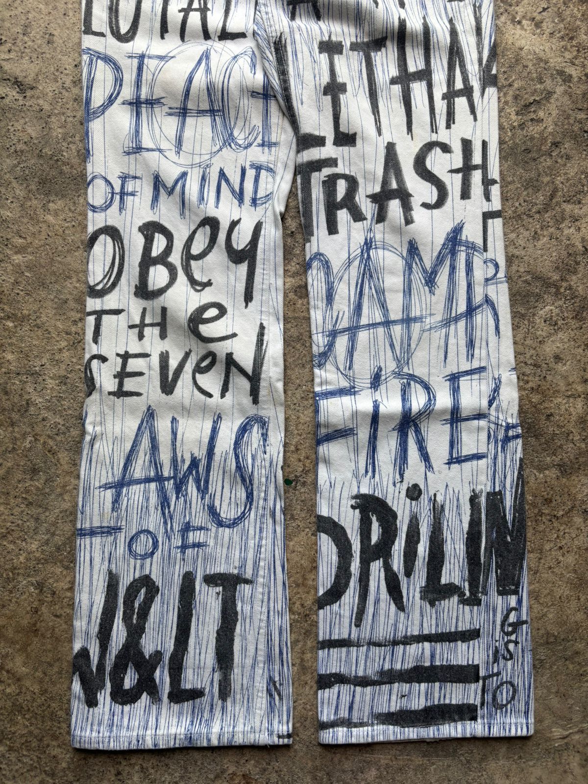 Walter Van Beirendonck W&LT SS1998 'Fetish For Beauty' Pen Denim Jeans Size US 27 - 5 Thumbnail