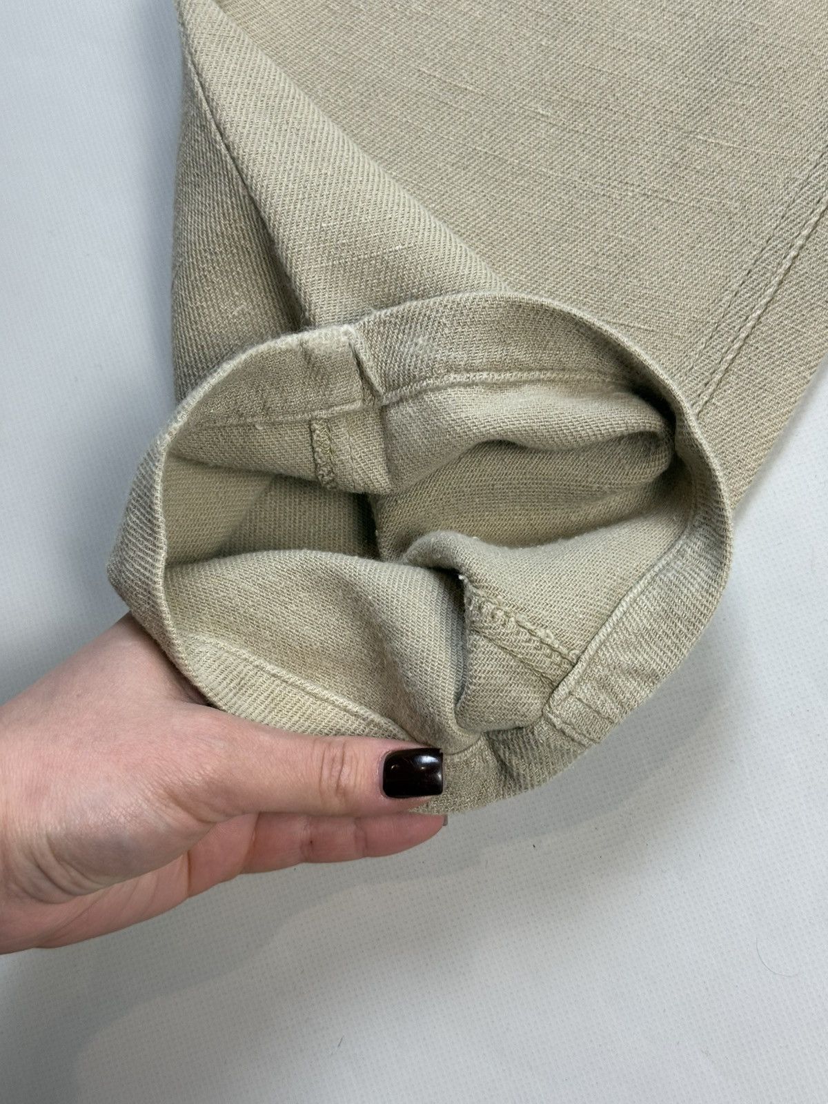 Armani AJ Armani Jeans Vintage Metal Logo Men’s Linen Chino Pants Size US 33 - 10 Thumbnail