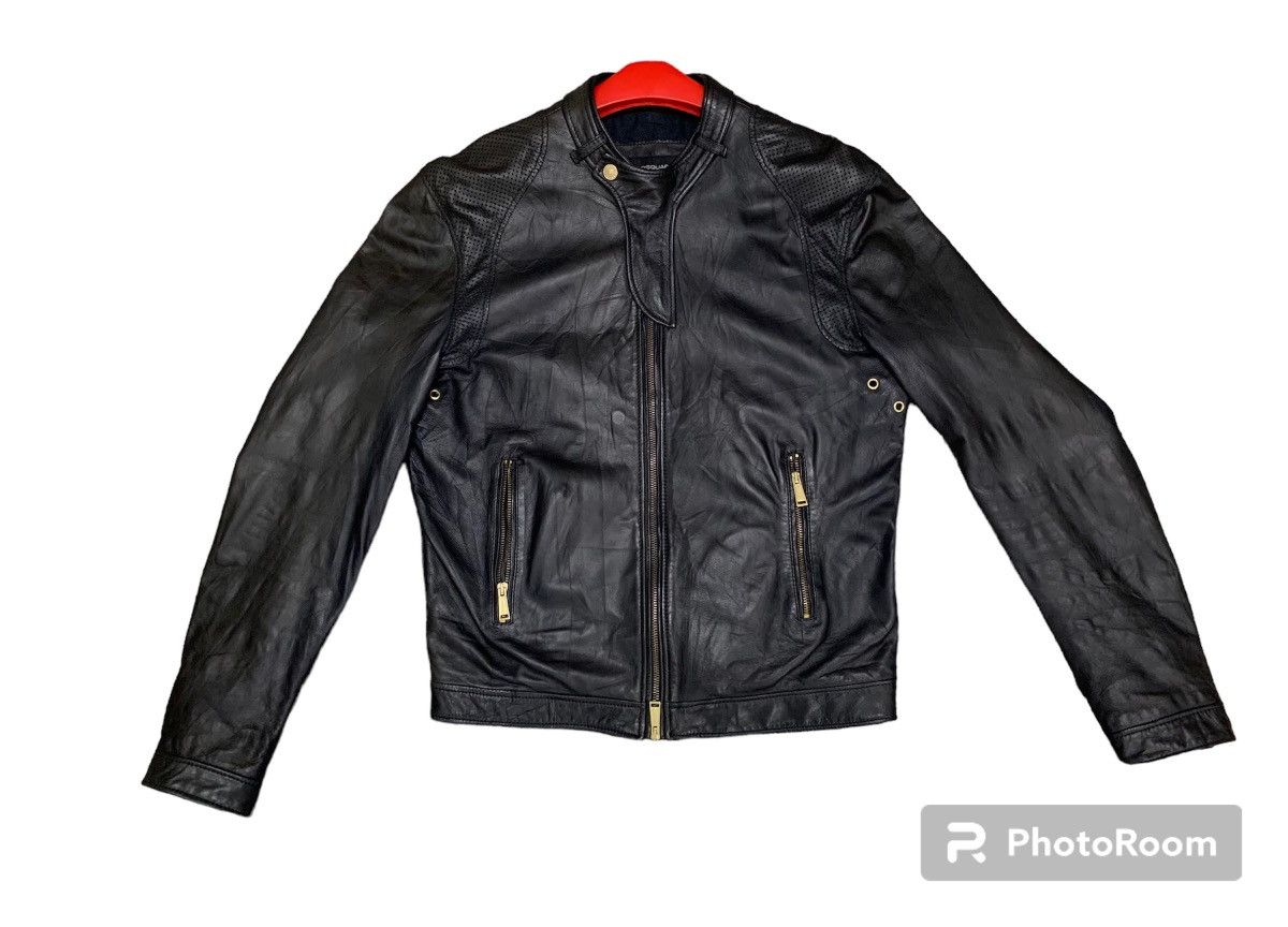 Dsquared2 AW 2013 DSQUARED2 BIKER LEATHER JACKET RARE DESIGN Size US M / EU 48-50 / 2 - 1 Thumbnail