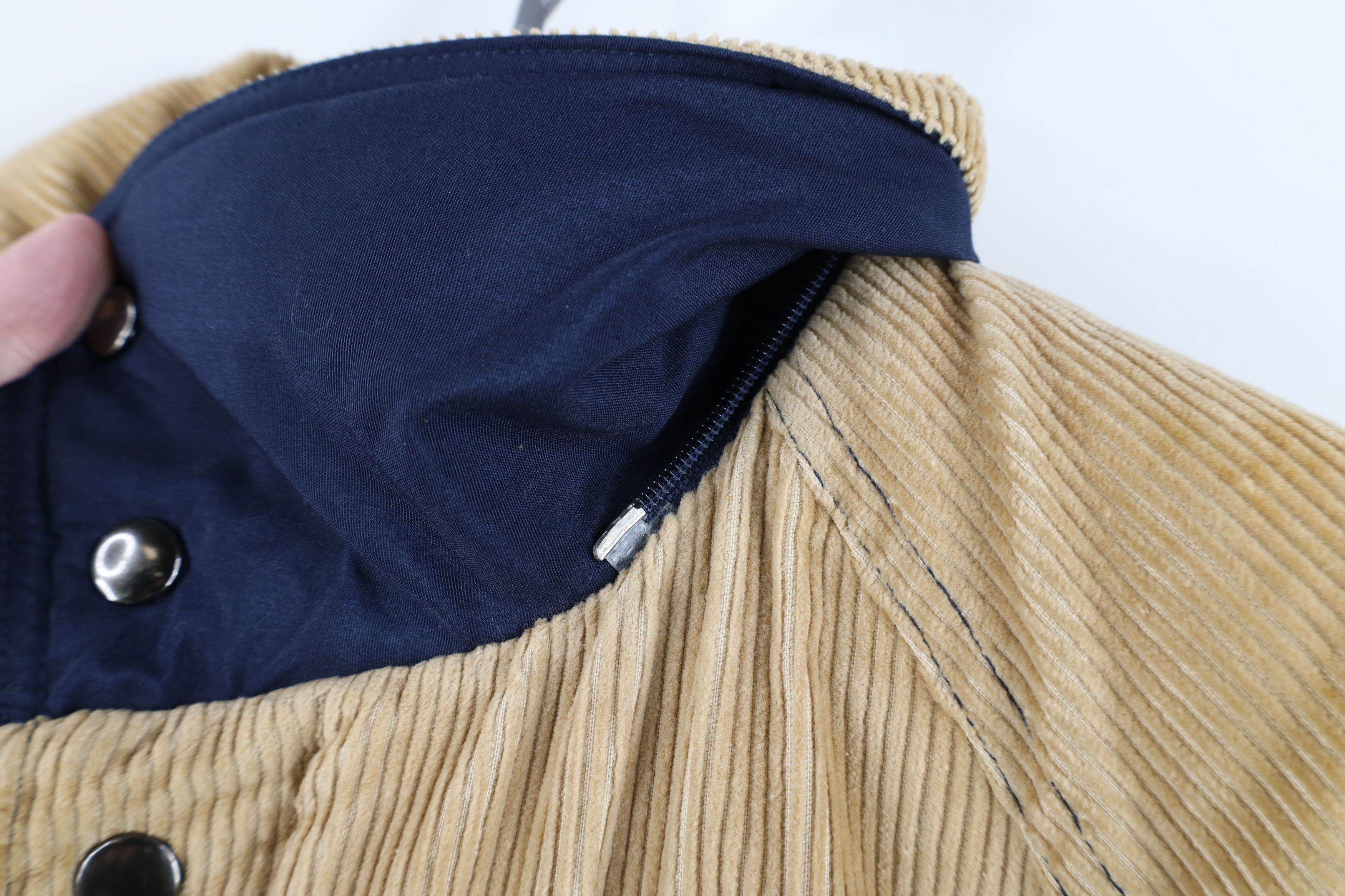 Vintage Vintage 90s Streetwear Corduroy Puffer Parka Jacket Blue Size US L / EU 52-54 / 3 - 9 Thumbnail