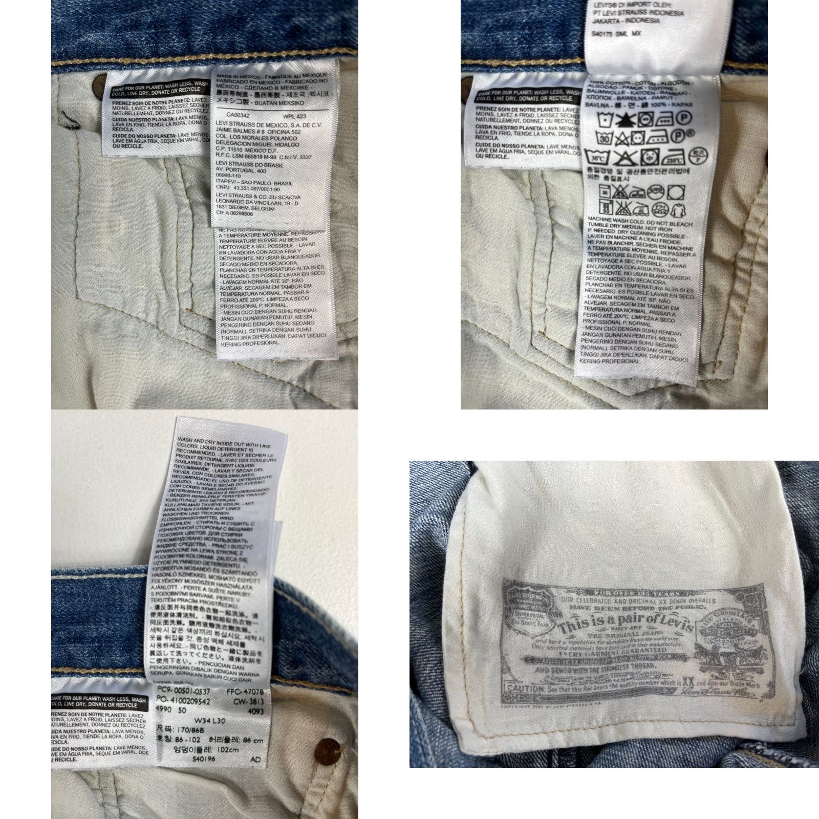 Levi's Levi's 501 Jeans Medium Wash Regular Size 34x30 Blue 5-Pocket Denim Straight Mens Jeans Size US 34 / EU 50 - 8 Thumbnail