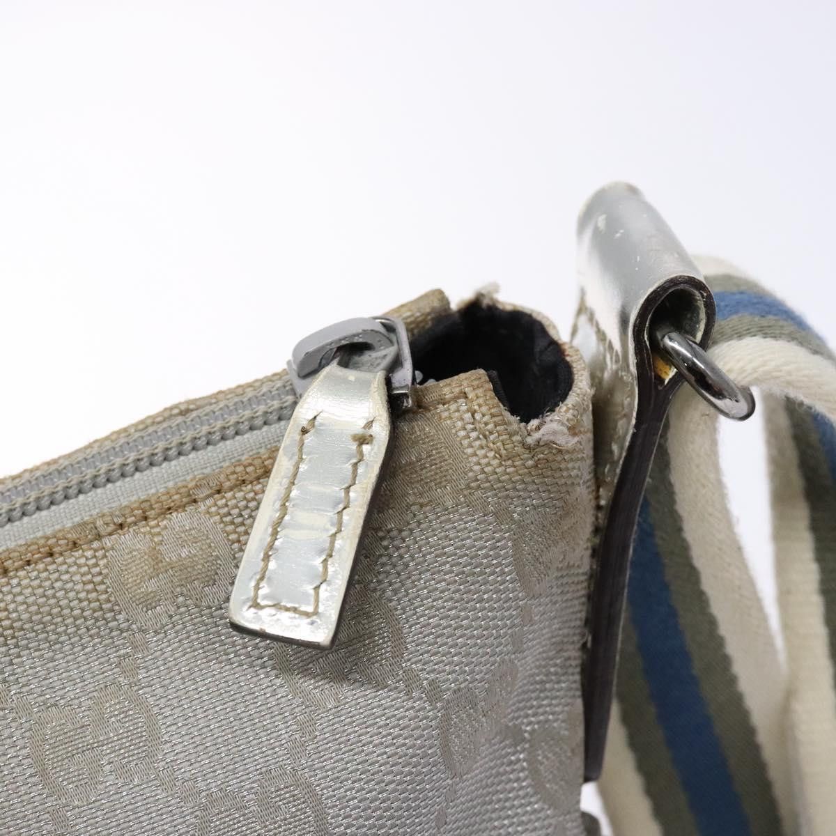 Gucci GUCCI GG Canvas Sherry Line Shoulder Bag Silver Size ONE SIZE - 14 Thumbnail